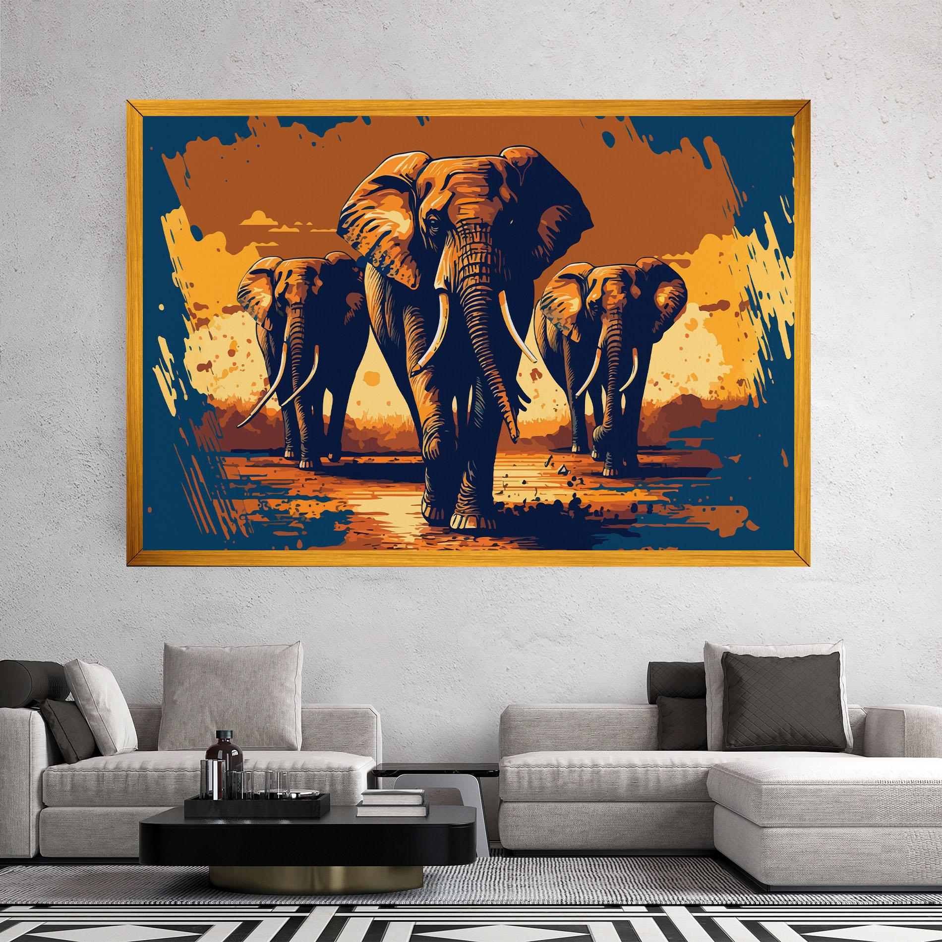 Tablou Canvas 3 Elephants mockup 2