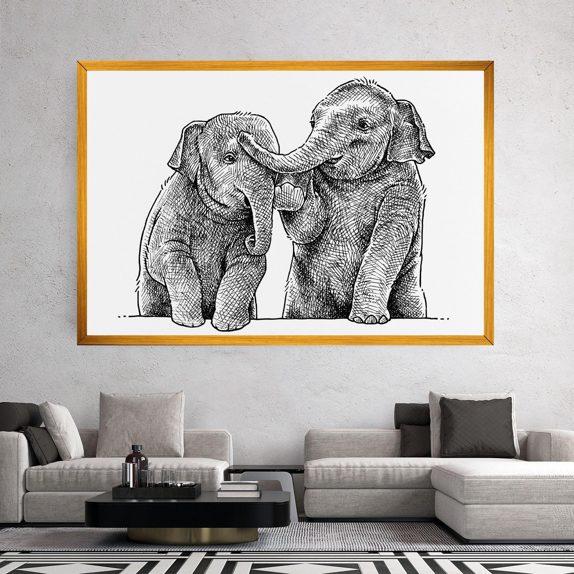 Tablou Canvas Baby Elephants mockup 2