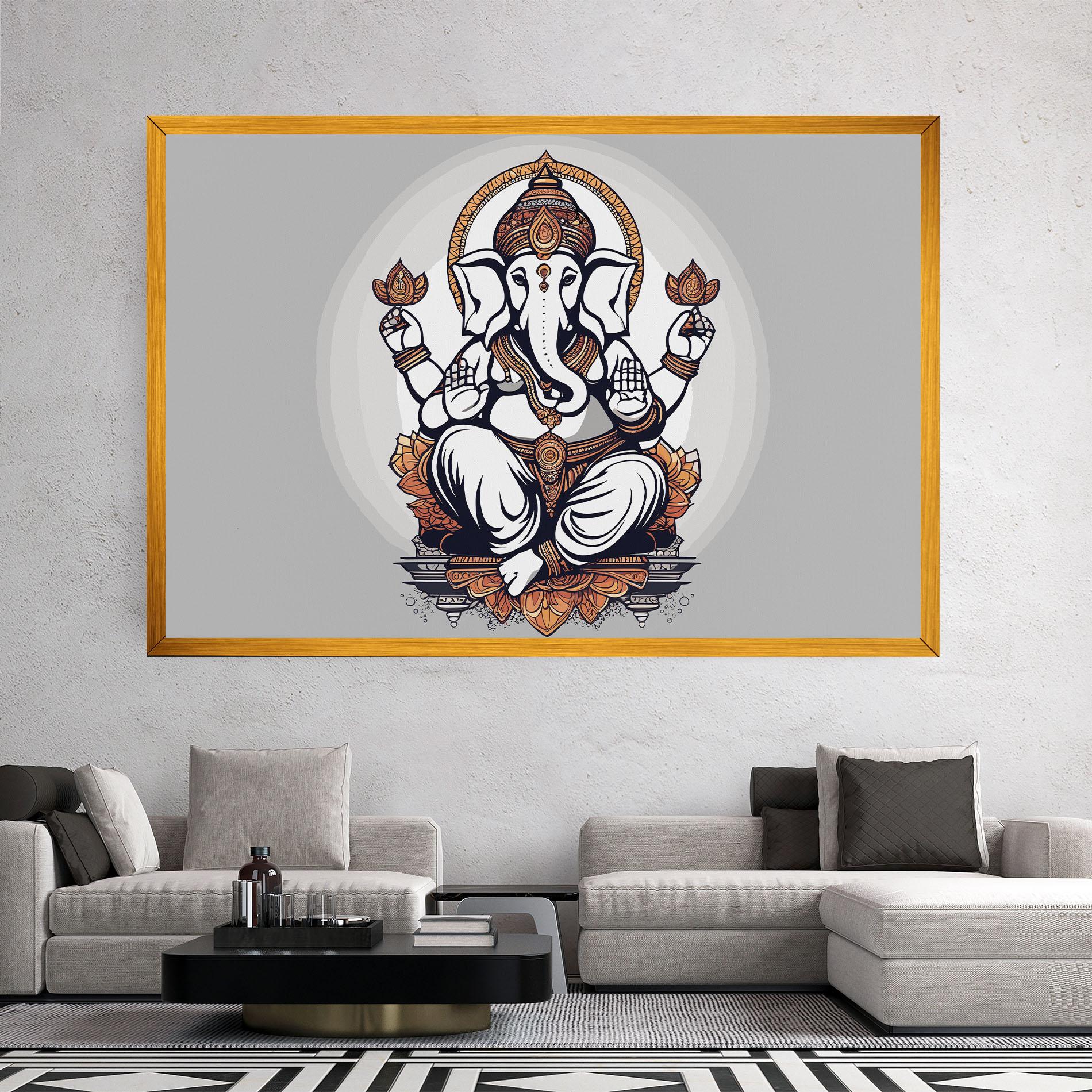 Tablou Canvas Chaturthi Greys mockup 2