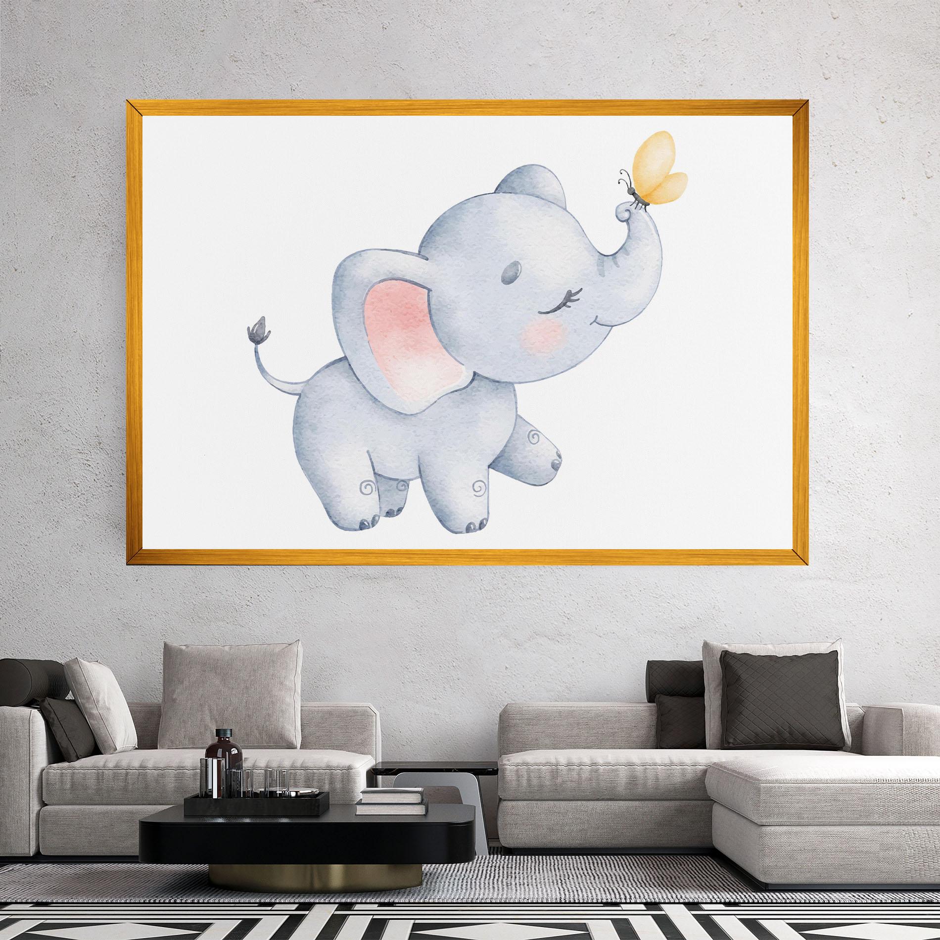 Tablou Canvas Elephant Butterfly mockup 2