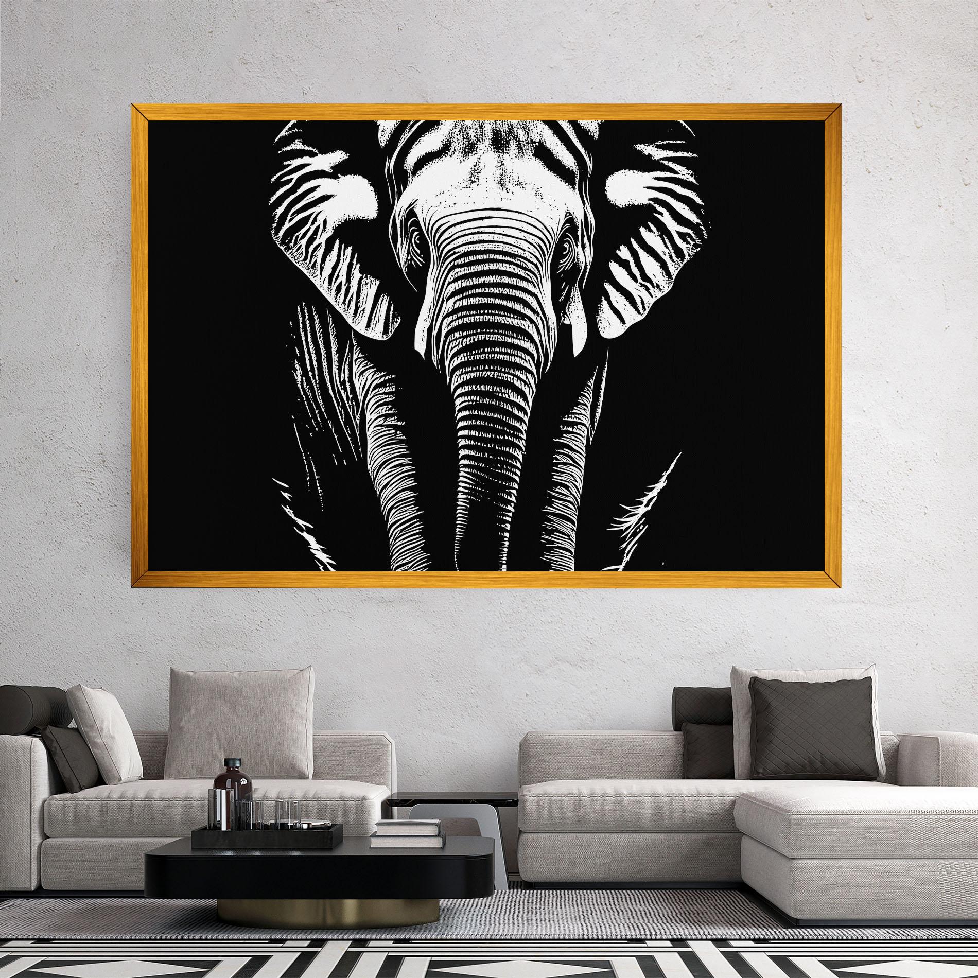 Tablou Canvas Elephant White Head mockup 2