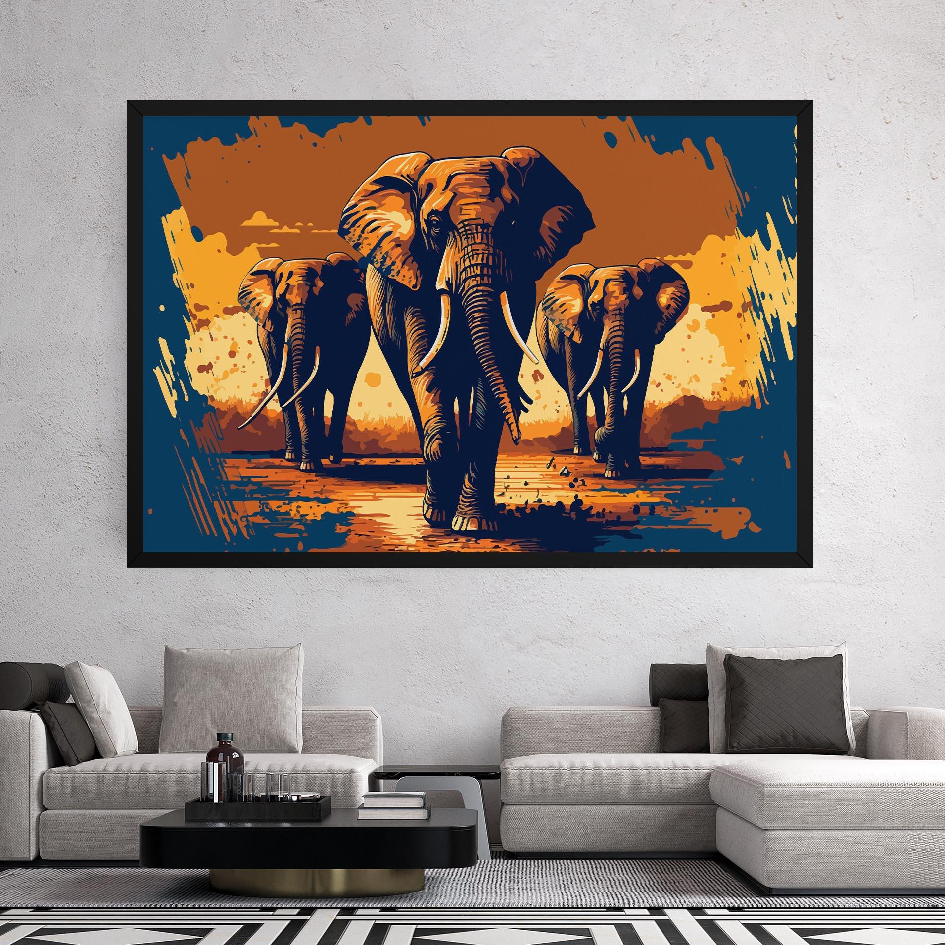 Tablou Canvas 3 Elephants mockup 2