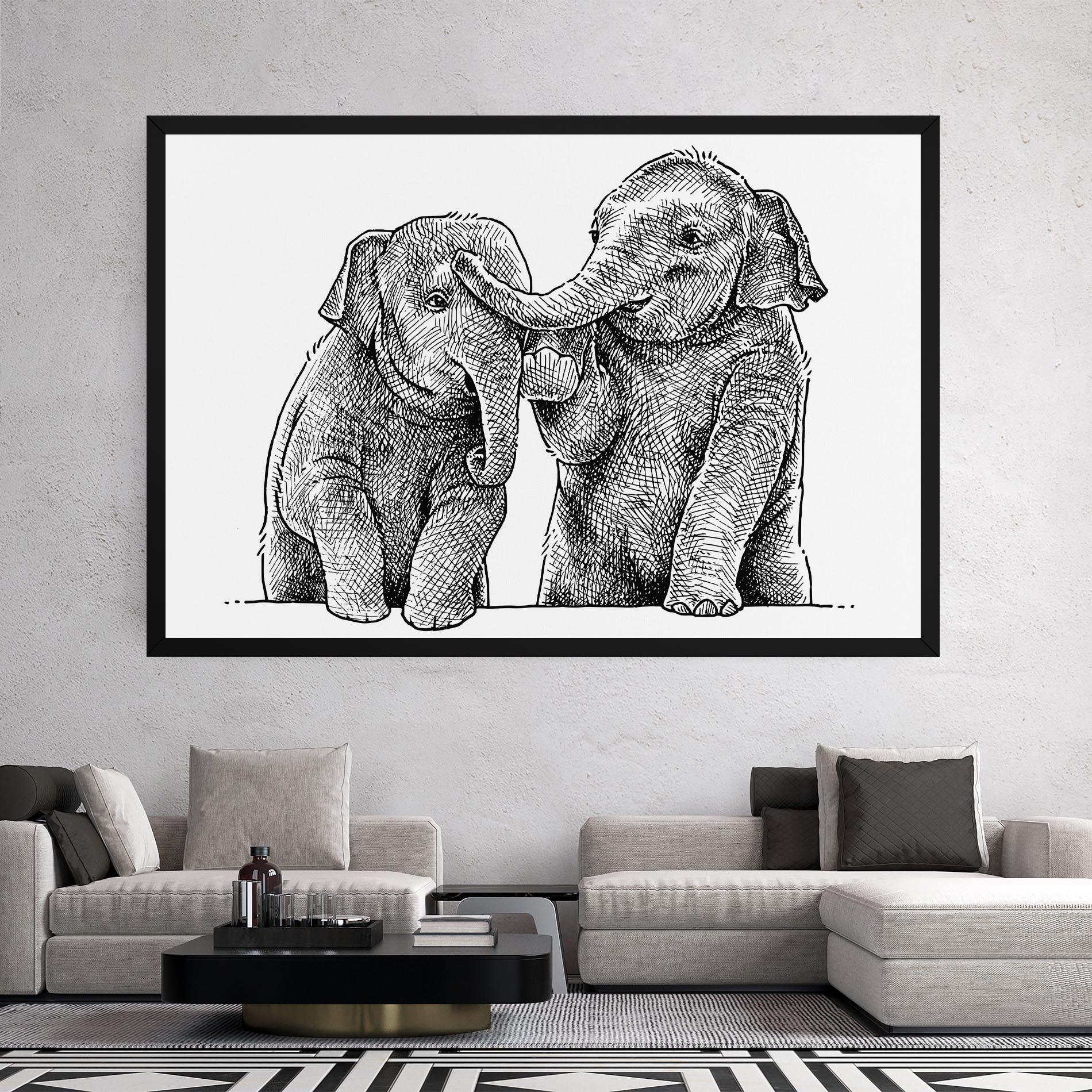 Tablou Canvas Baby Elephants mockup 2