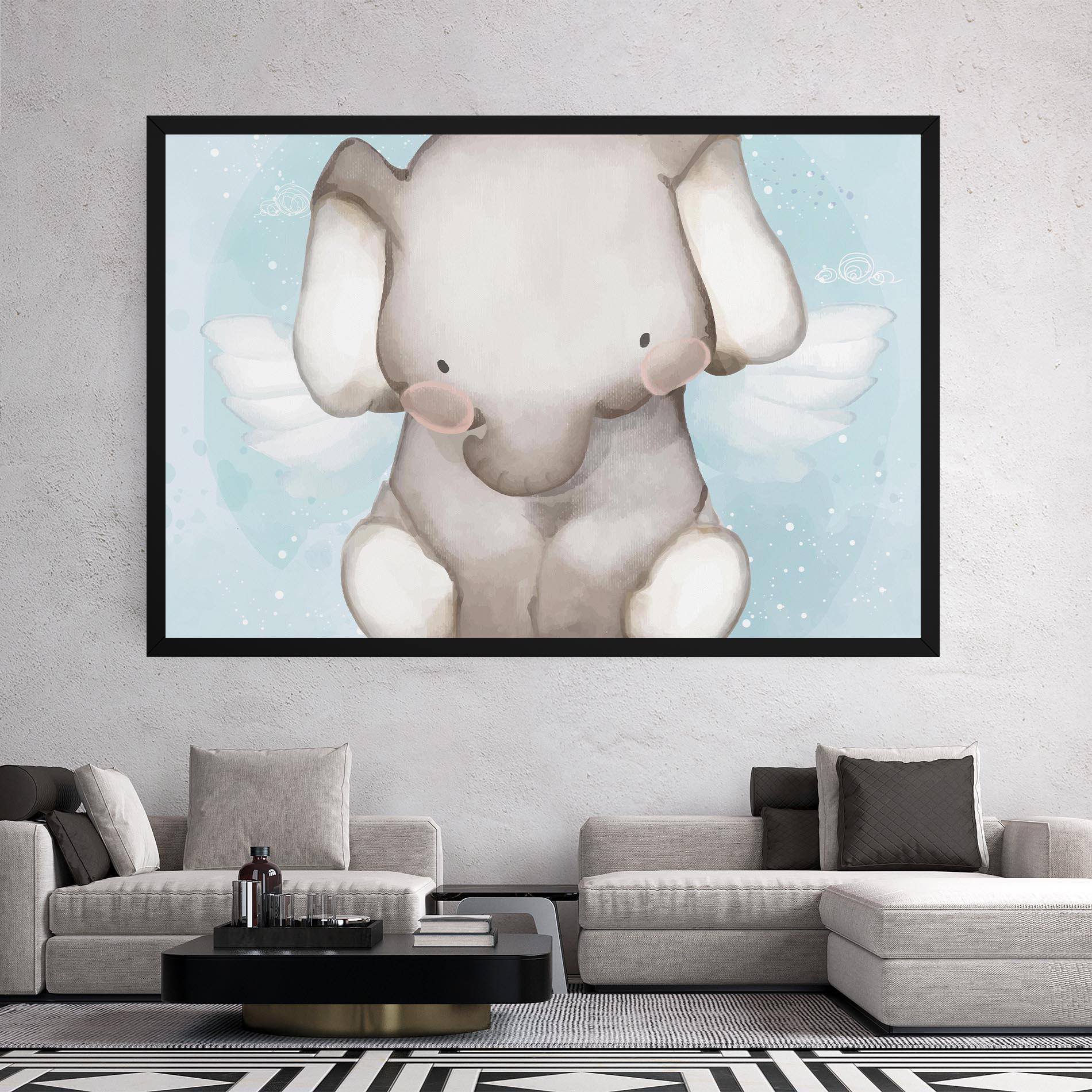 Tablou Canvas Elephant On Blue mockup 2