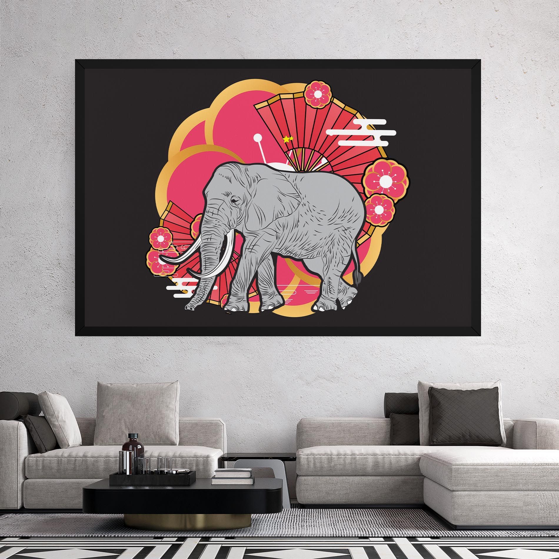 Elephant On Pink mockup 2