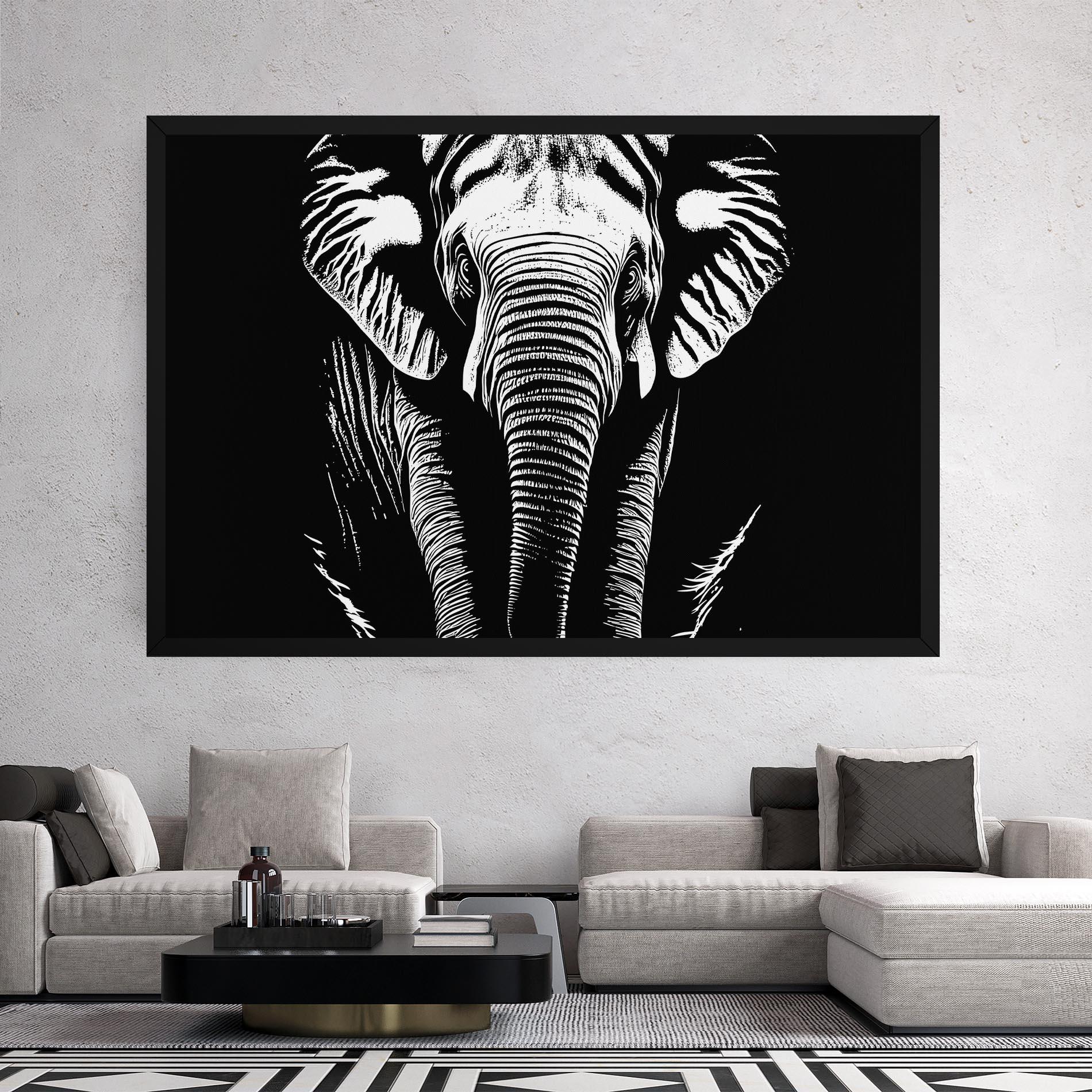 Tablou Canvas Elephant White Head mockup 2