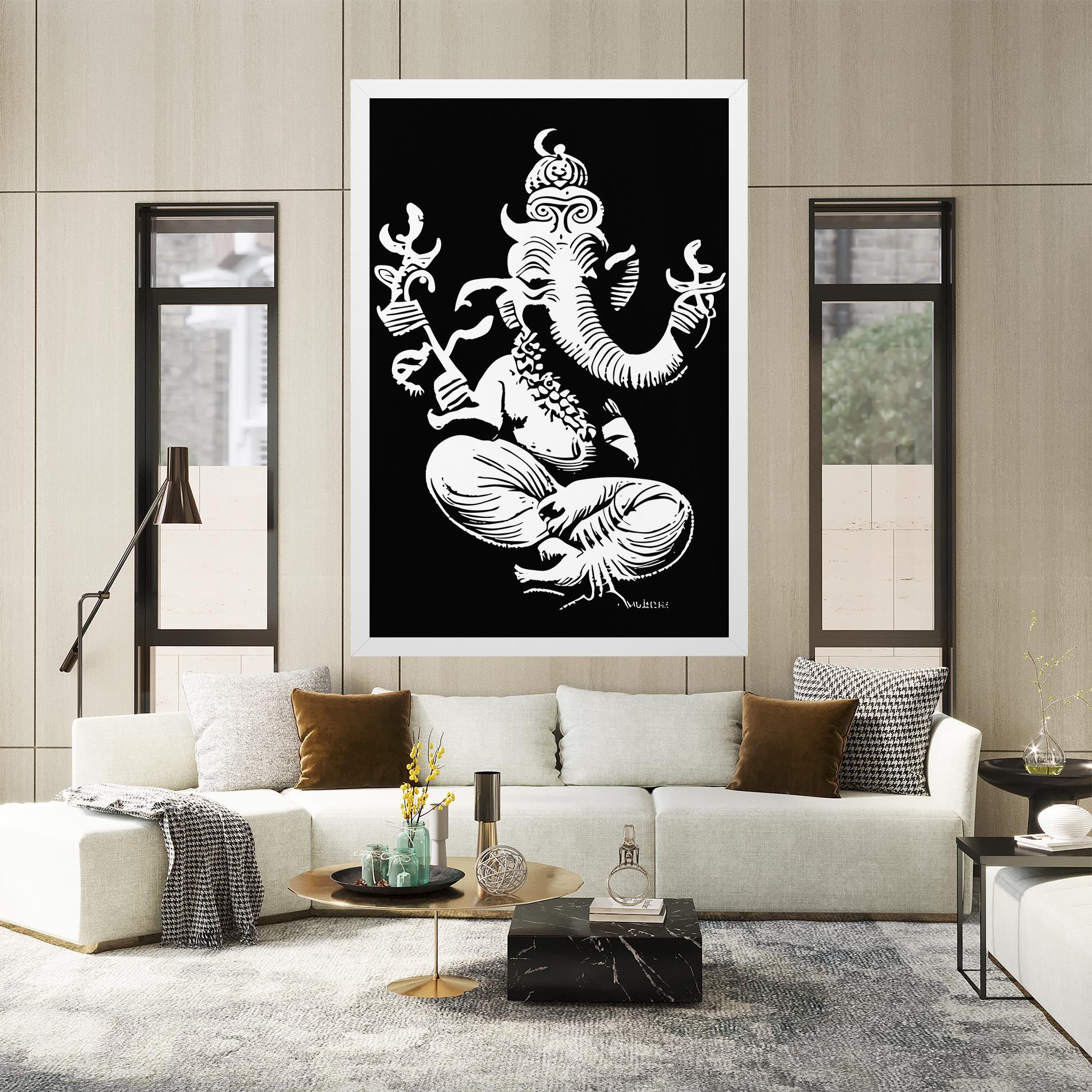 Black And White Ganesha mockup 2