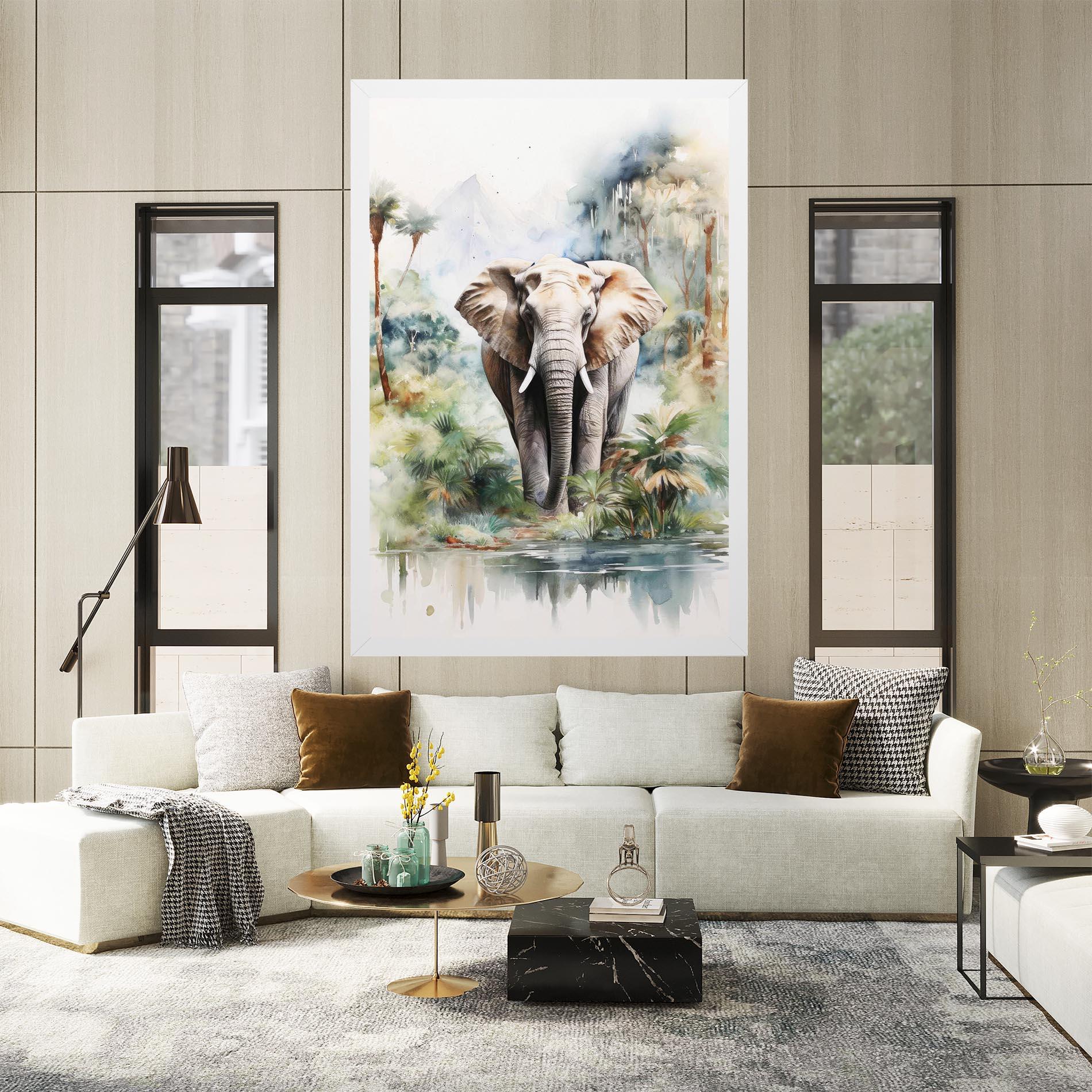 Tablou Canvas Wild Watercolor Elephant mockup 2