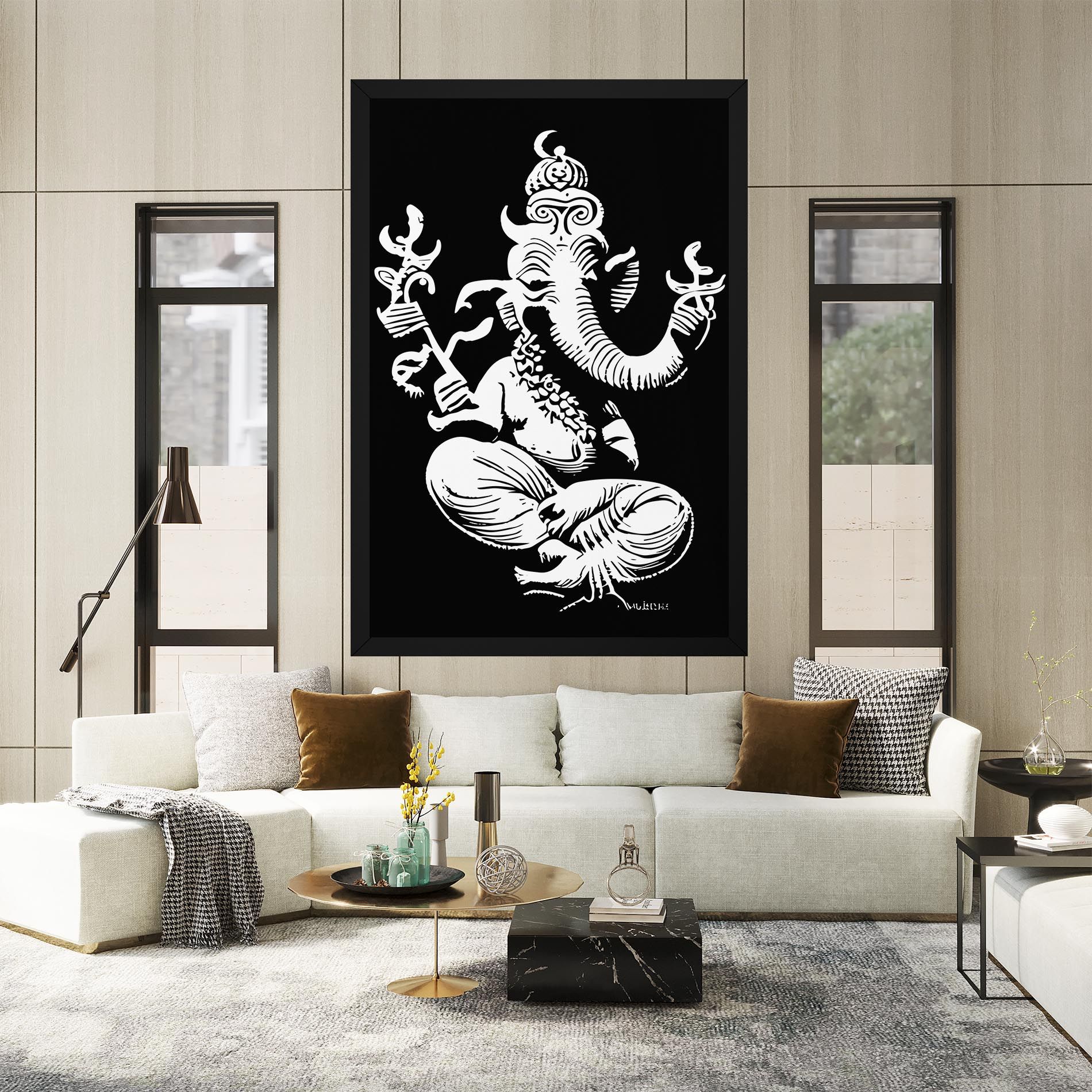 Black And White Ganesha mockup 2