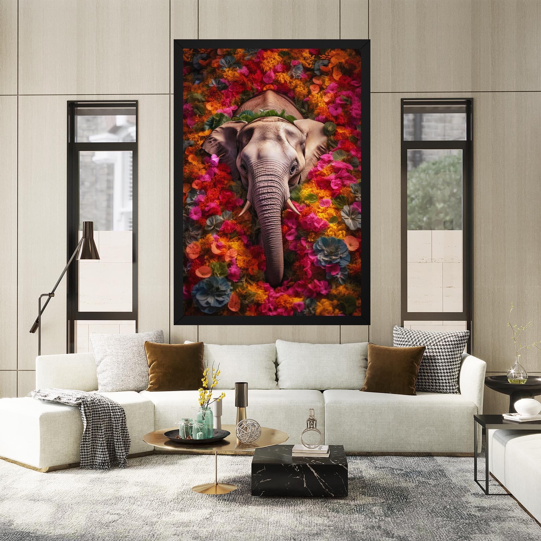 Tablou Canvas Flower Elephant mockup 2