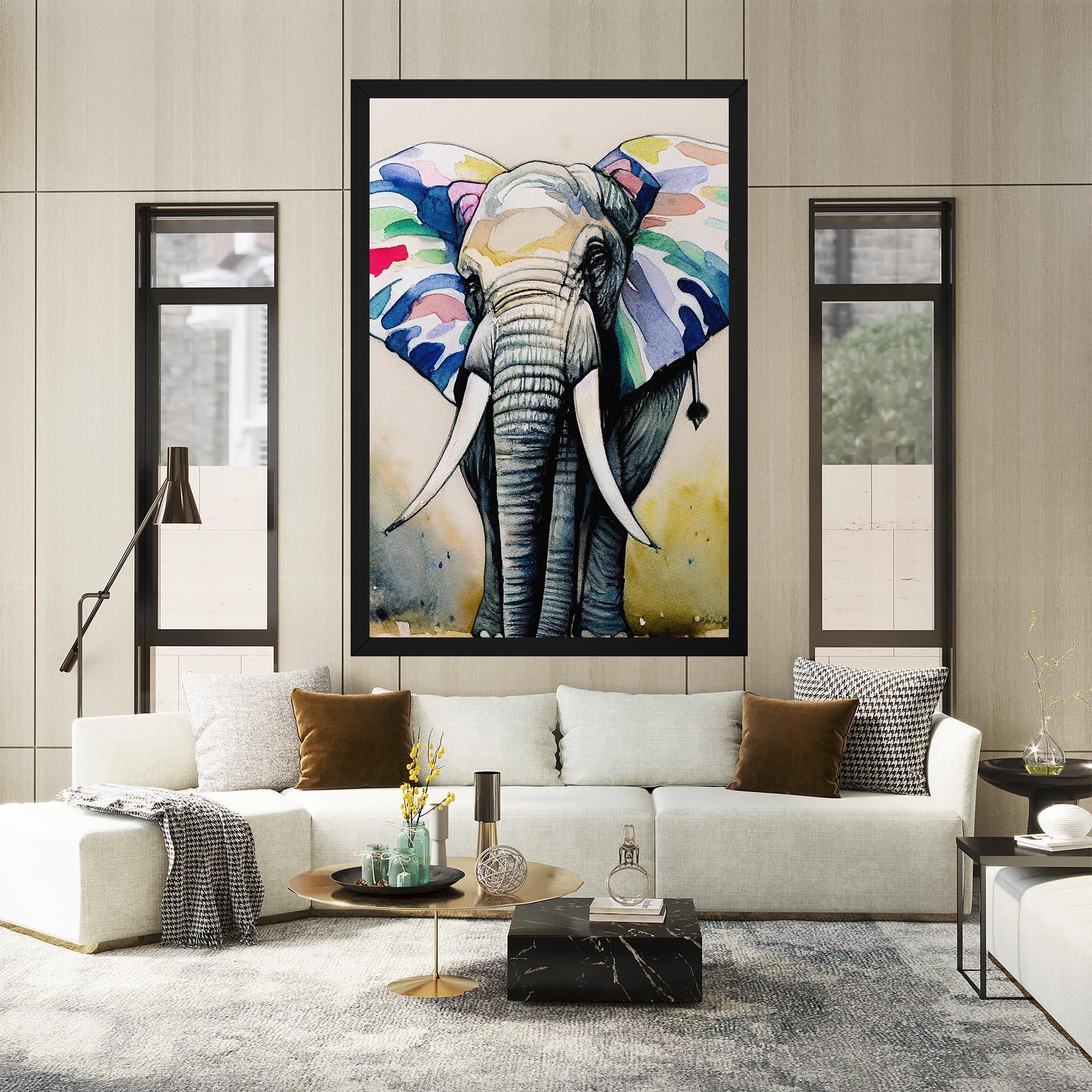Tablou Canvas Watercolor Elephant Art mockup 2