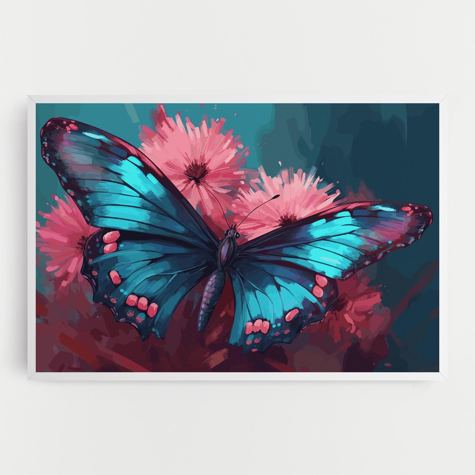 Blue Butterfly On Pink mockup 0