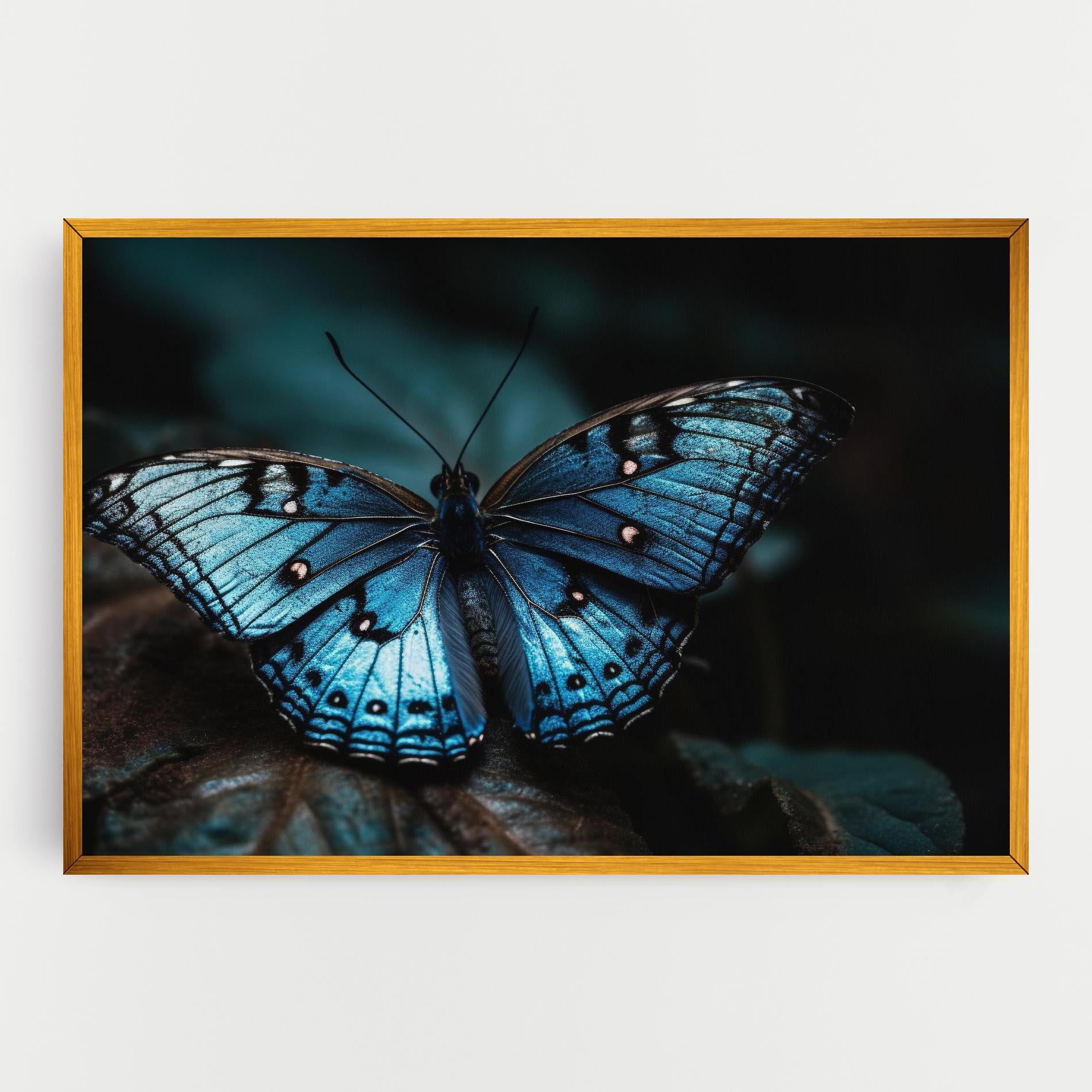 Tablou Canvas Dark Blue Buterfly mockup 0
