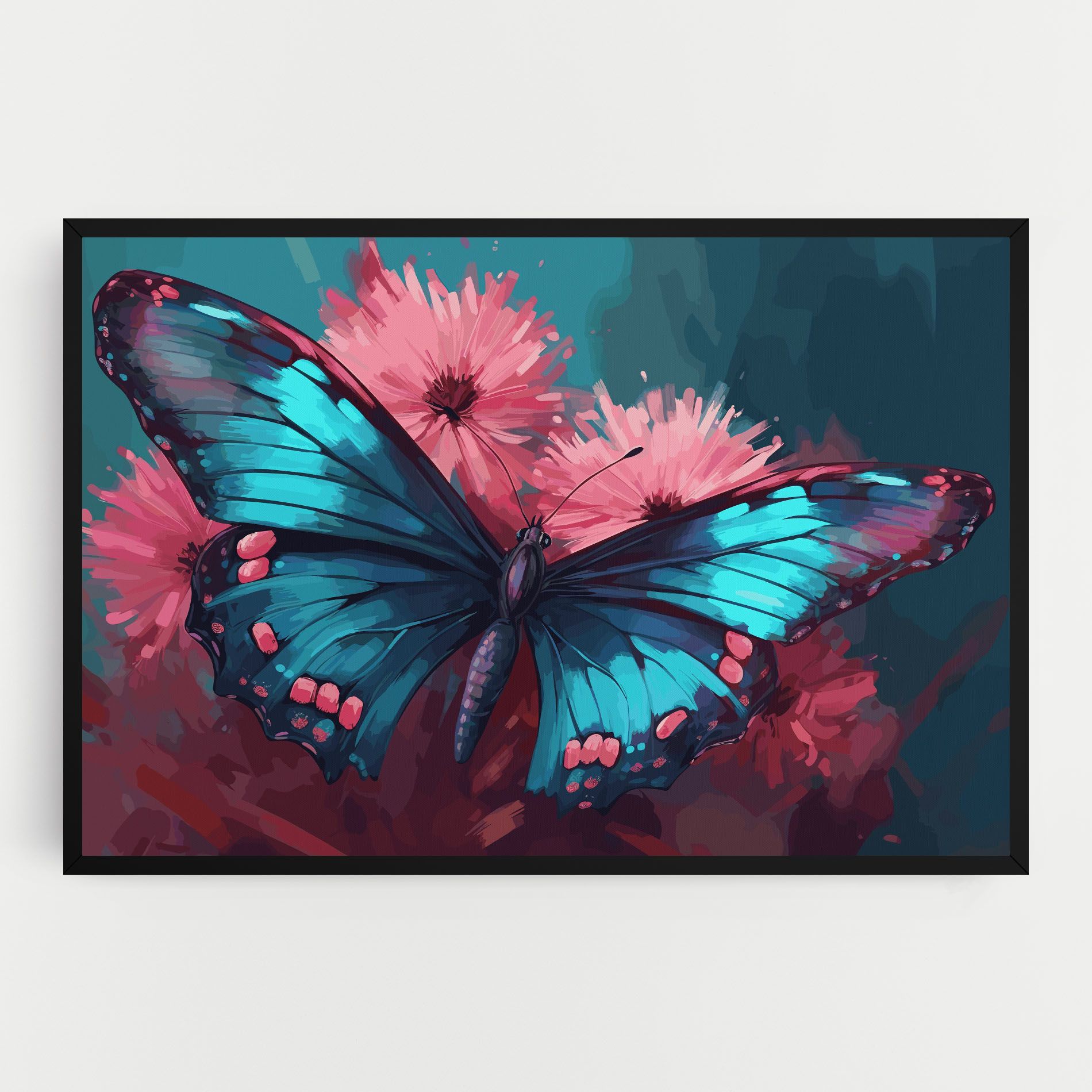 Blue Butterfly On Pink mockup 0