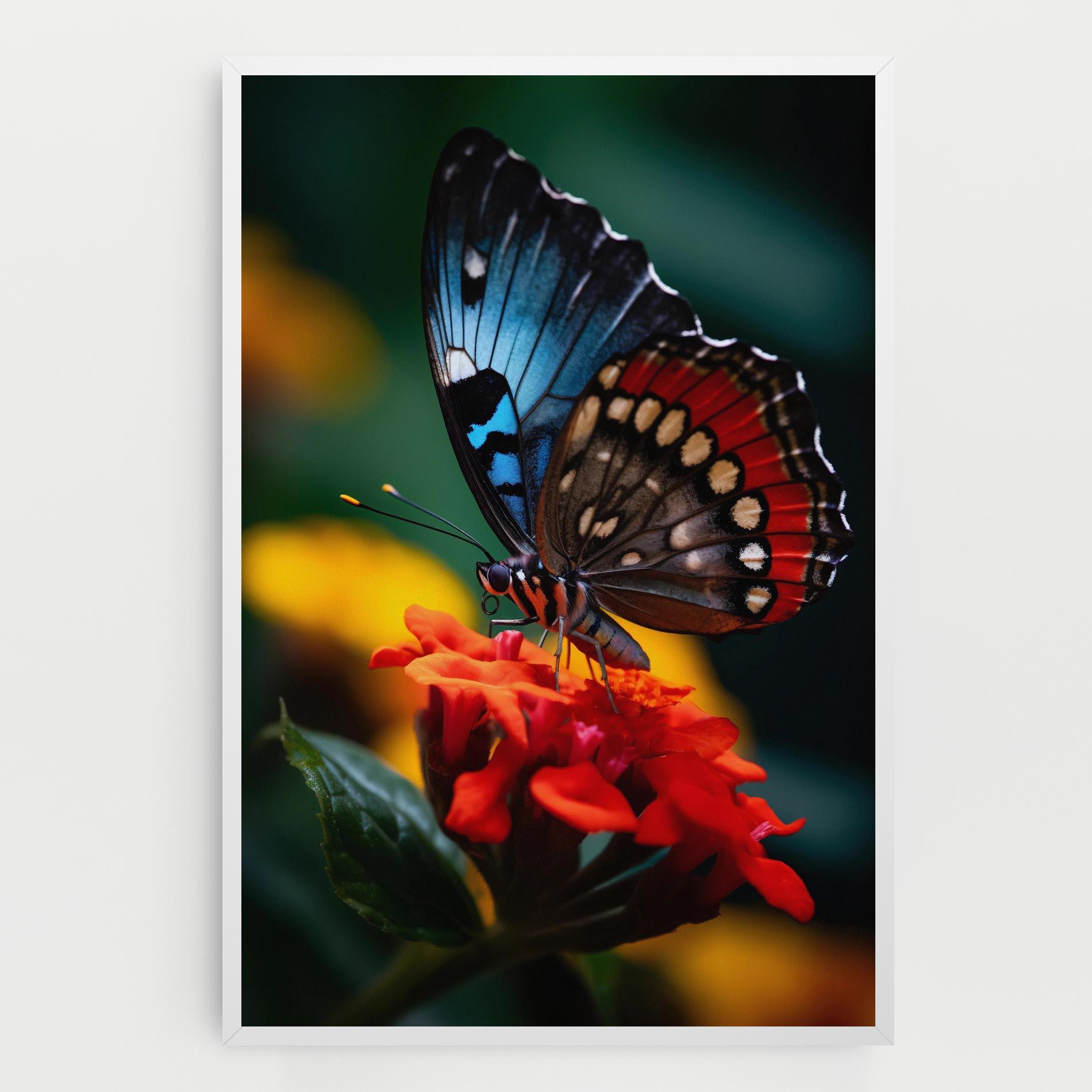 Tablou Canvas Blue Red Butterfly mockup 0