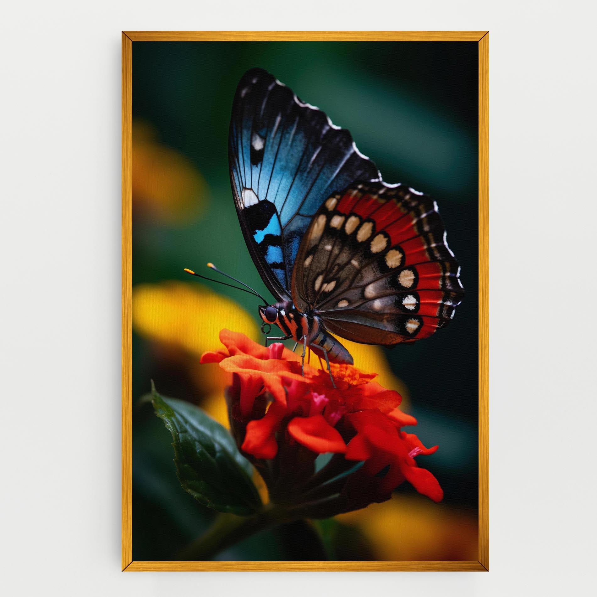 Tablou Canvas Blue Red Butterfly mockup 0