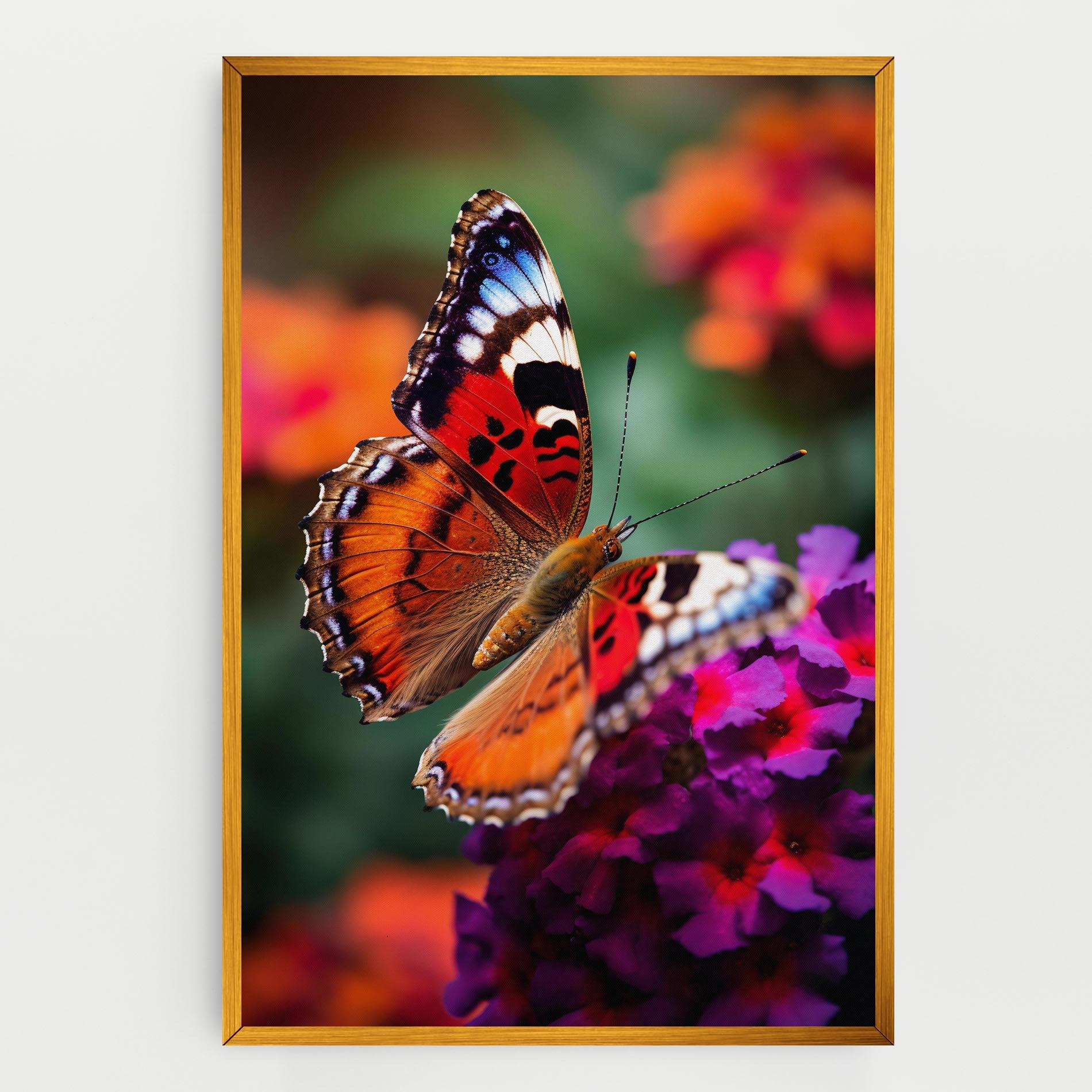 Tablou Canvas Red Blue Butterfly mockup 0