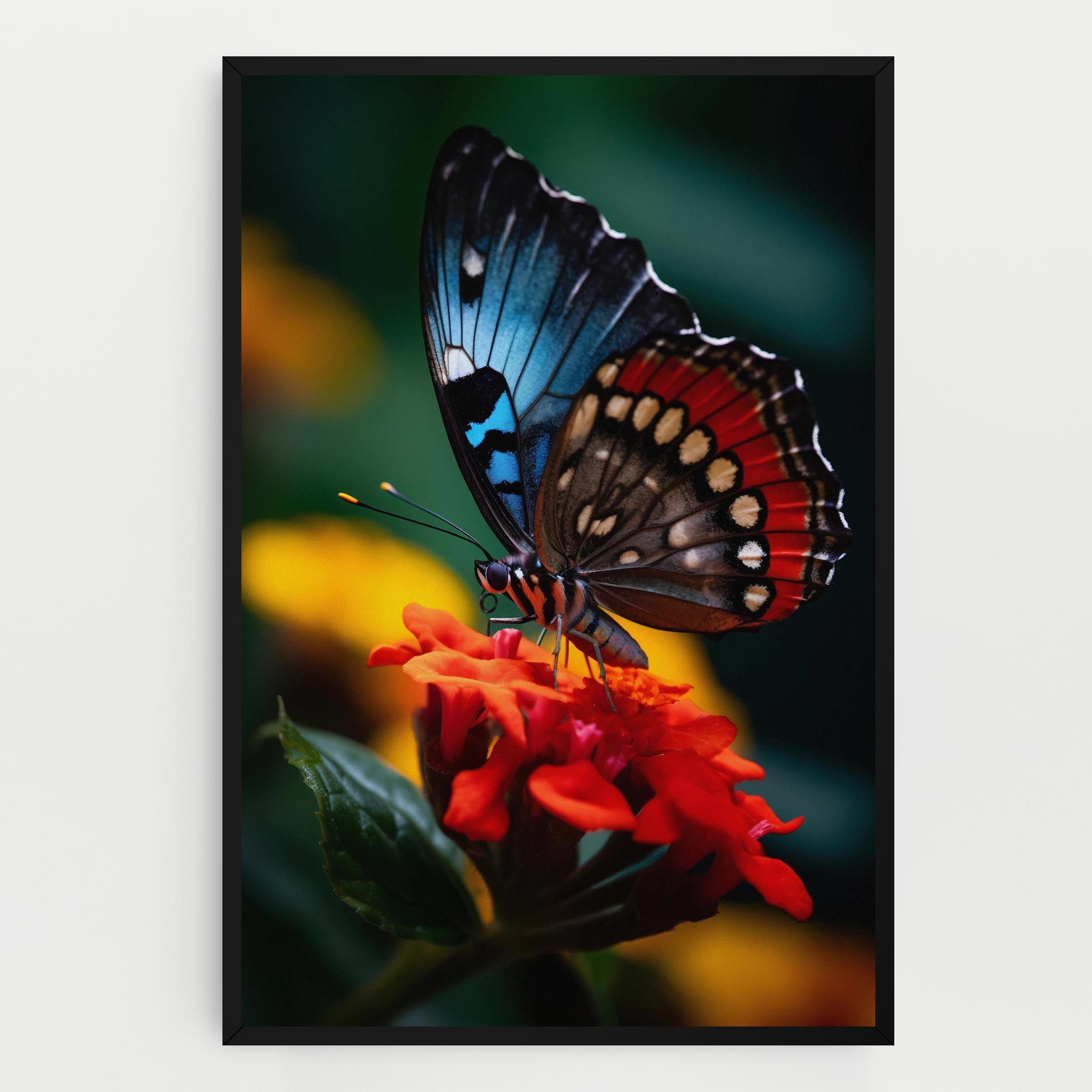 Blue Red Butterfly mockup 0