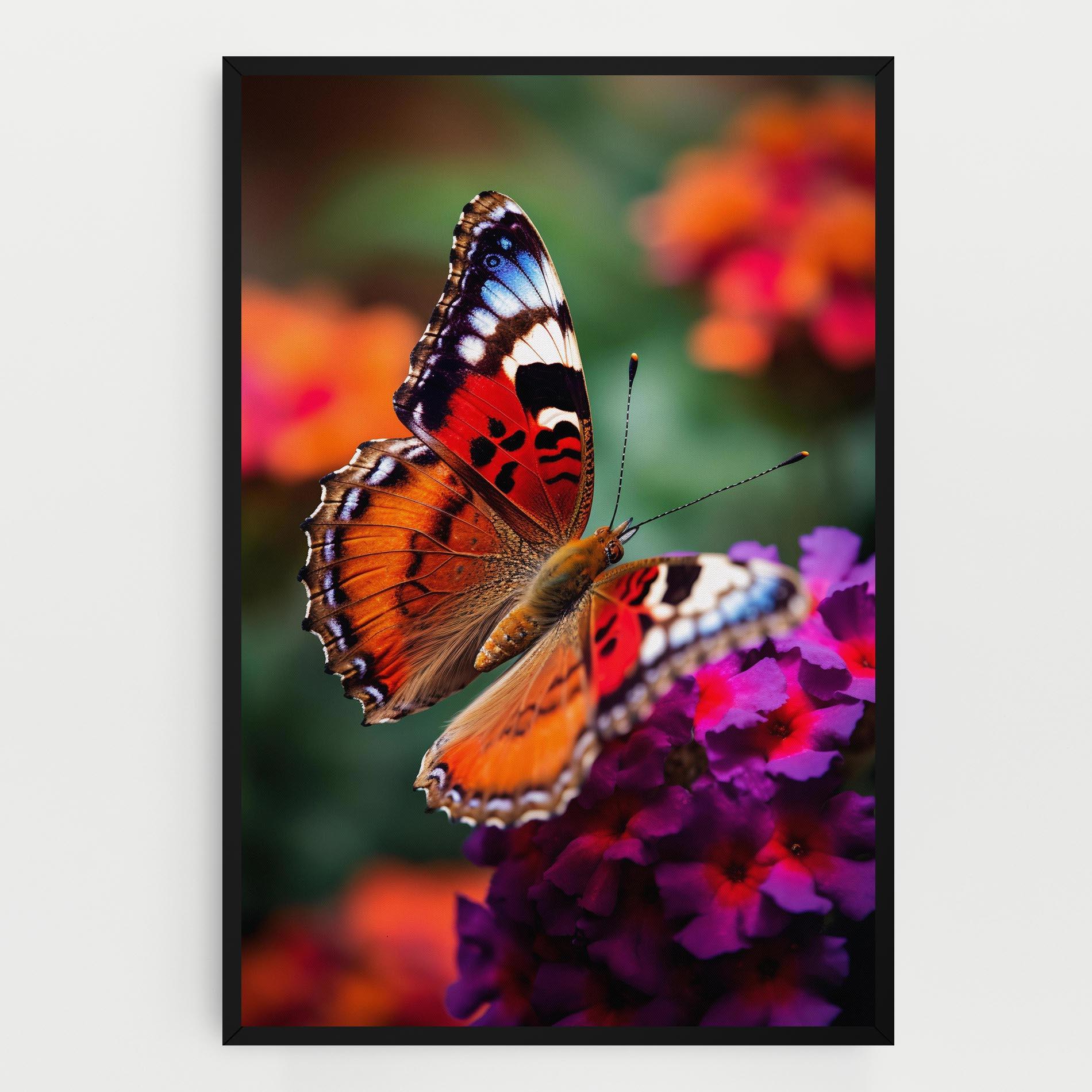 Tablou Canvas Red Blue Butterfly mockup 0