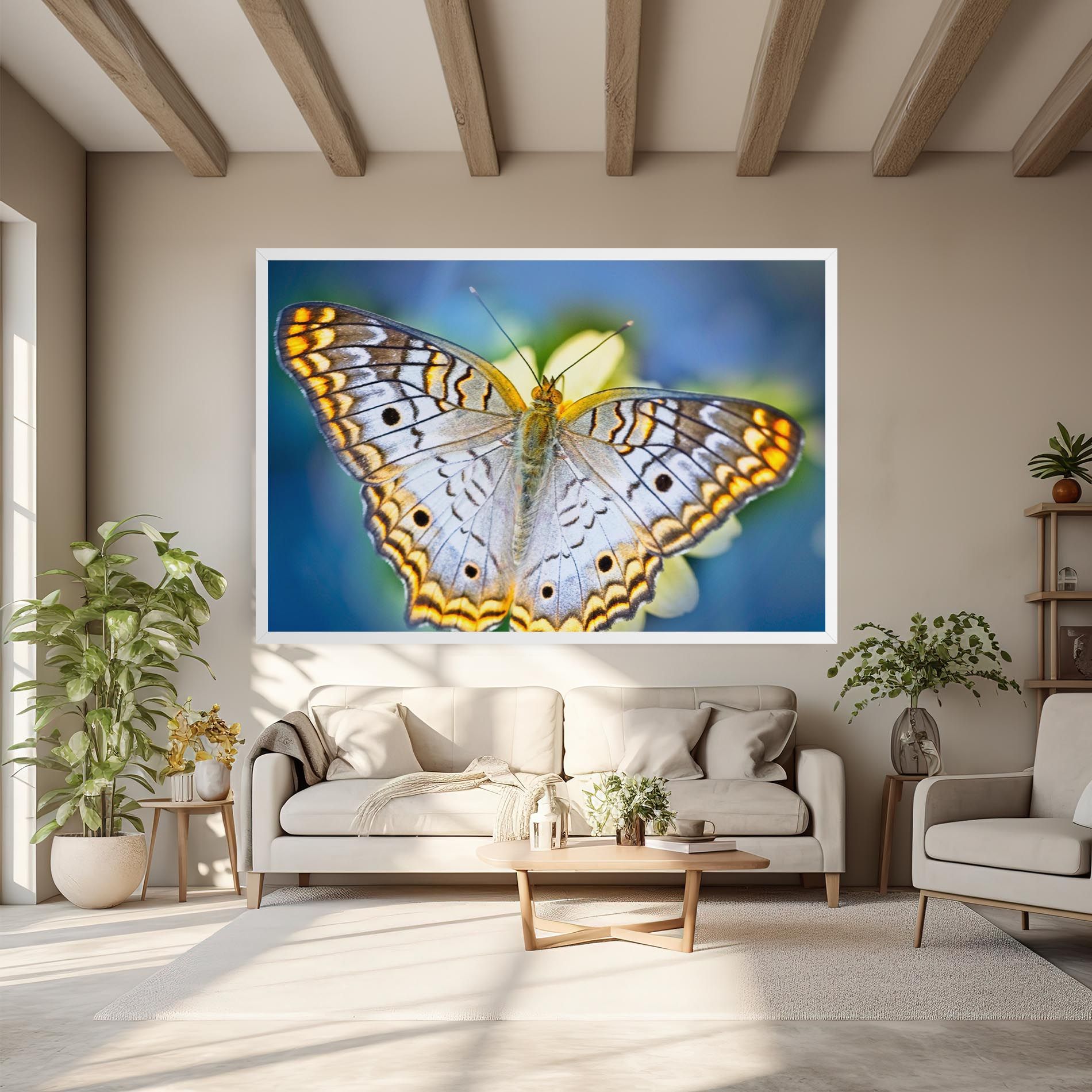 Yellow Grey Butterfly mockup 6