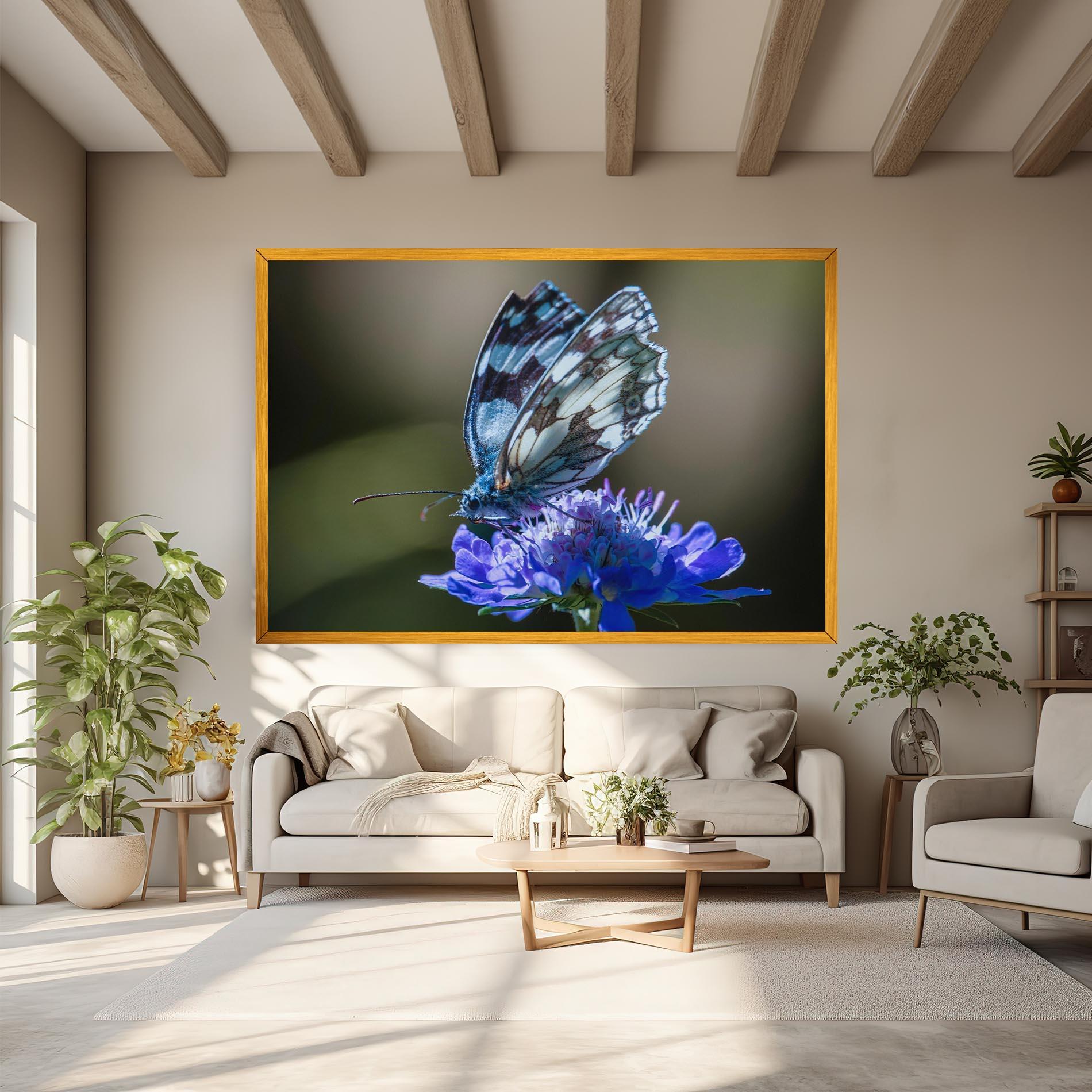 Tablou Canvas Blue Butterfly In Nature mockup 6