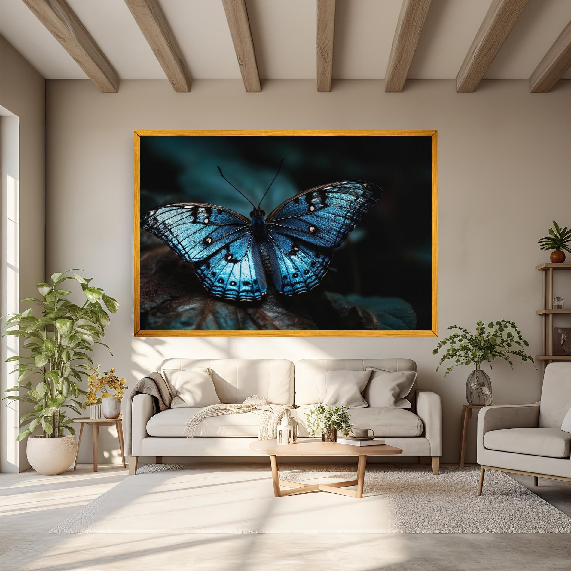 Tablou Canvas Dark Blue Buterfly mockup 6