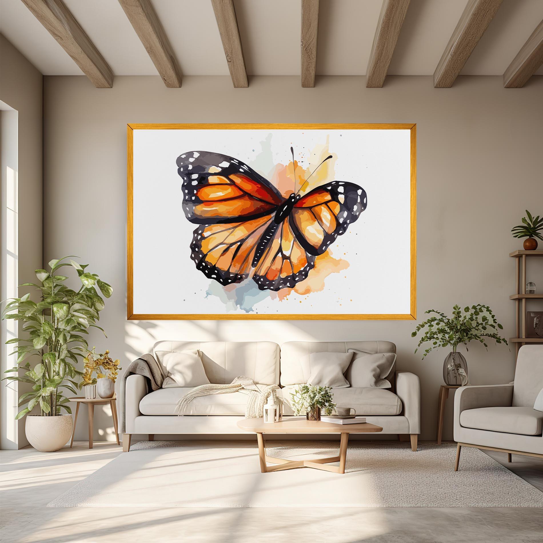 Tablou Canvas Orange Butterfly mockup 6