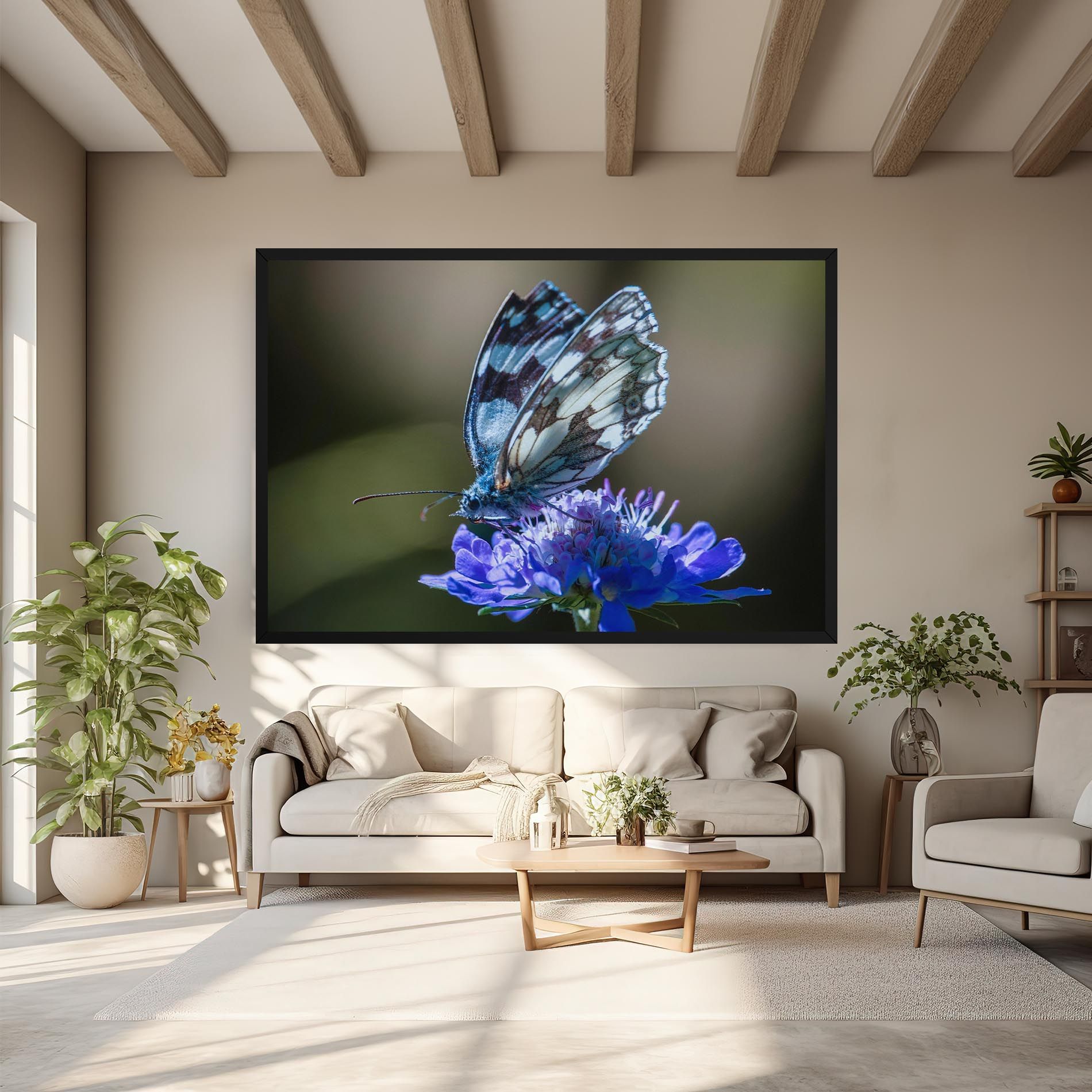 Blue Butterfly In Nature mockup 6