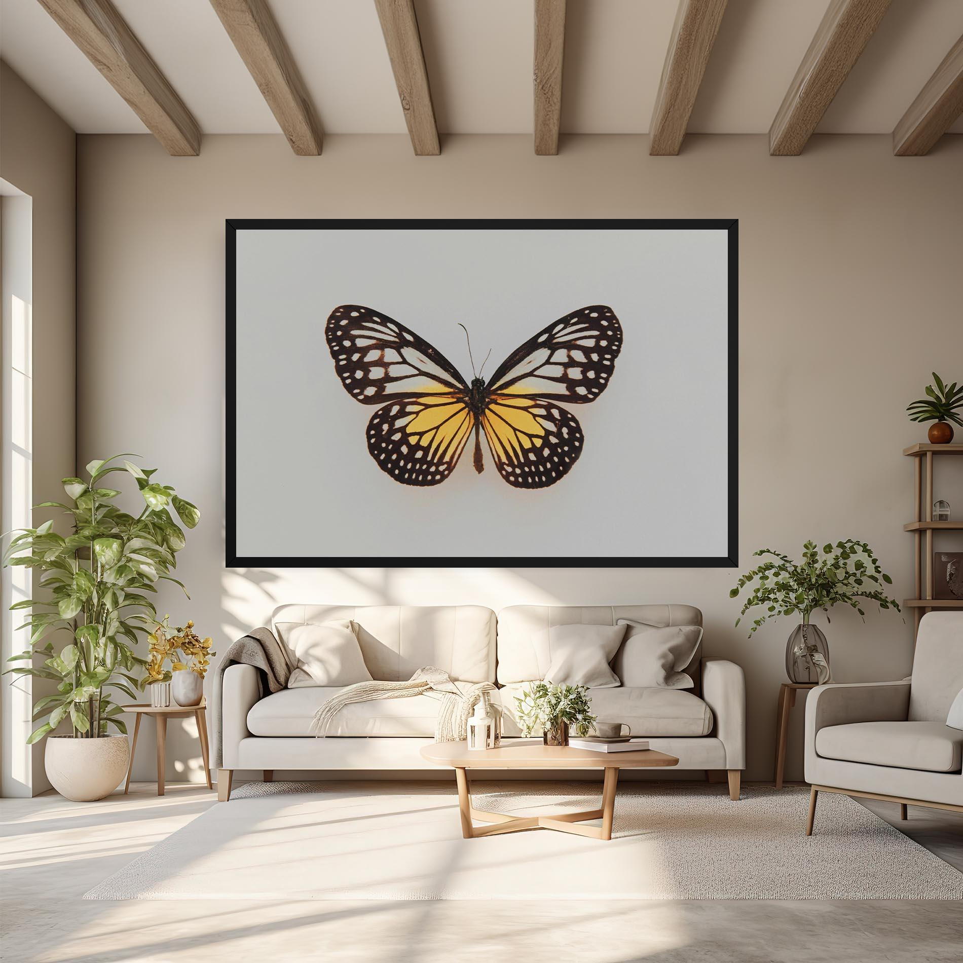 Tablou Canvas Butterfly On Grey mockup 6