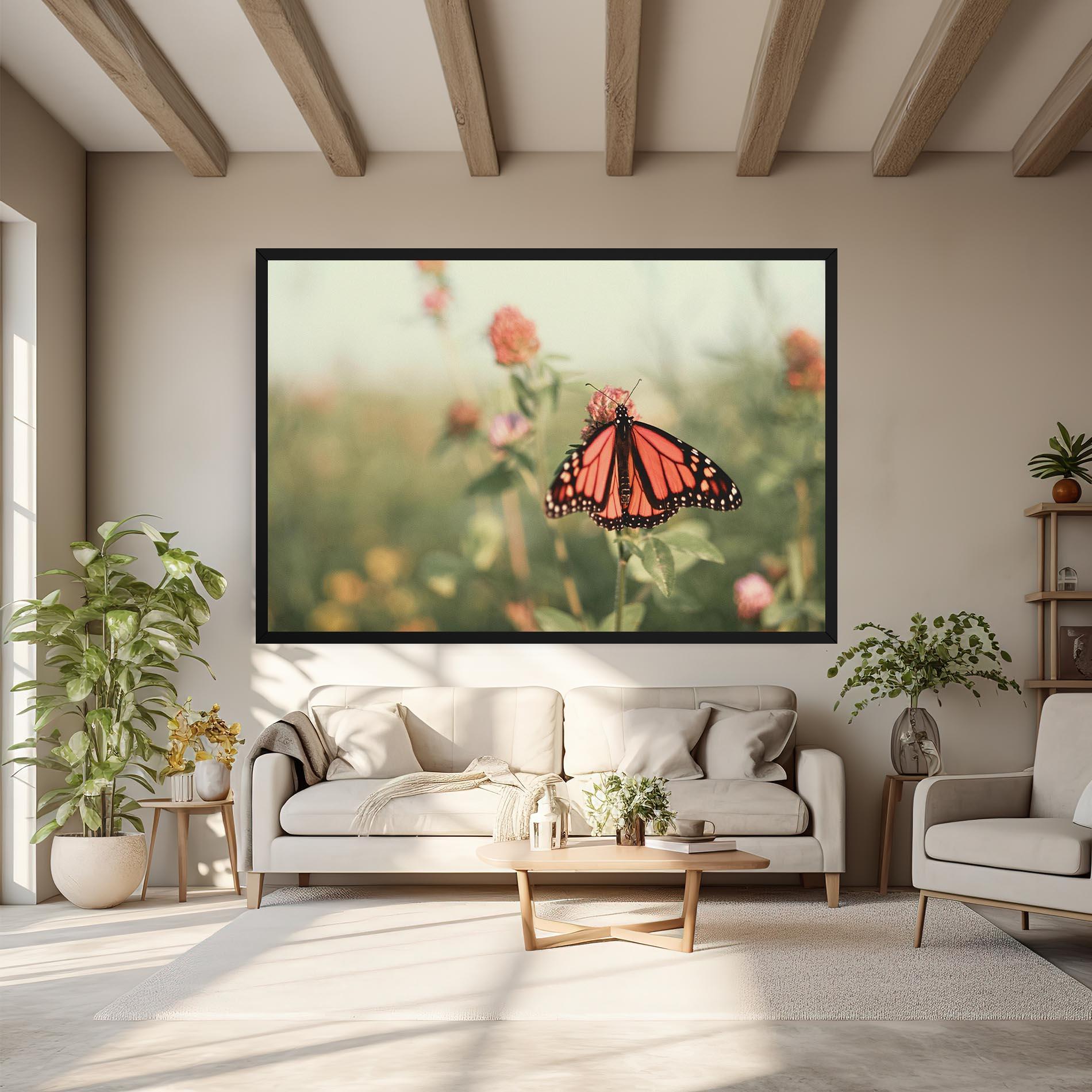 Tablou Canvas Light Red Butterfly mockup 6