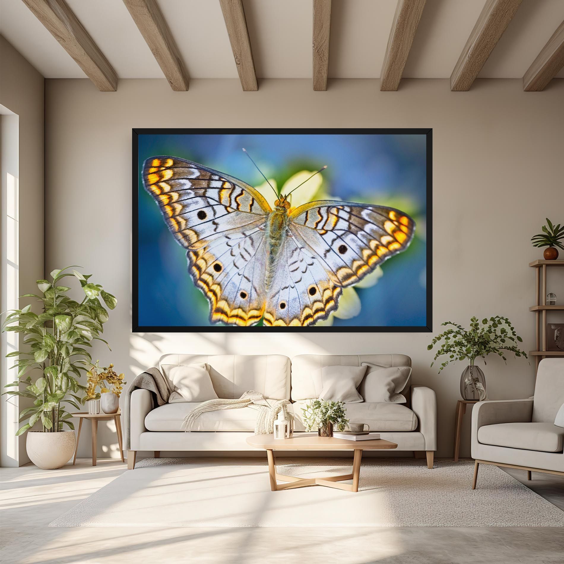 Yellow Grey Butterfly mockup 6