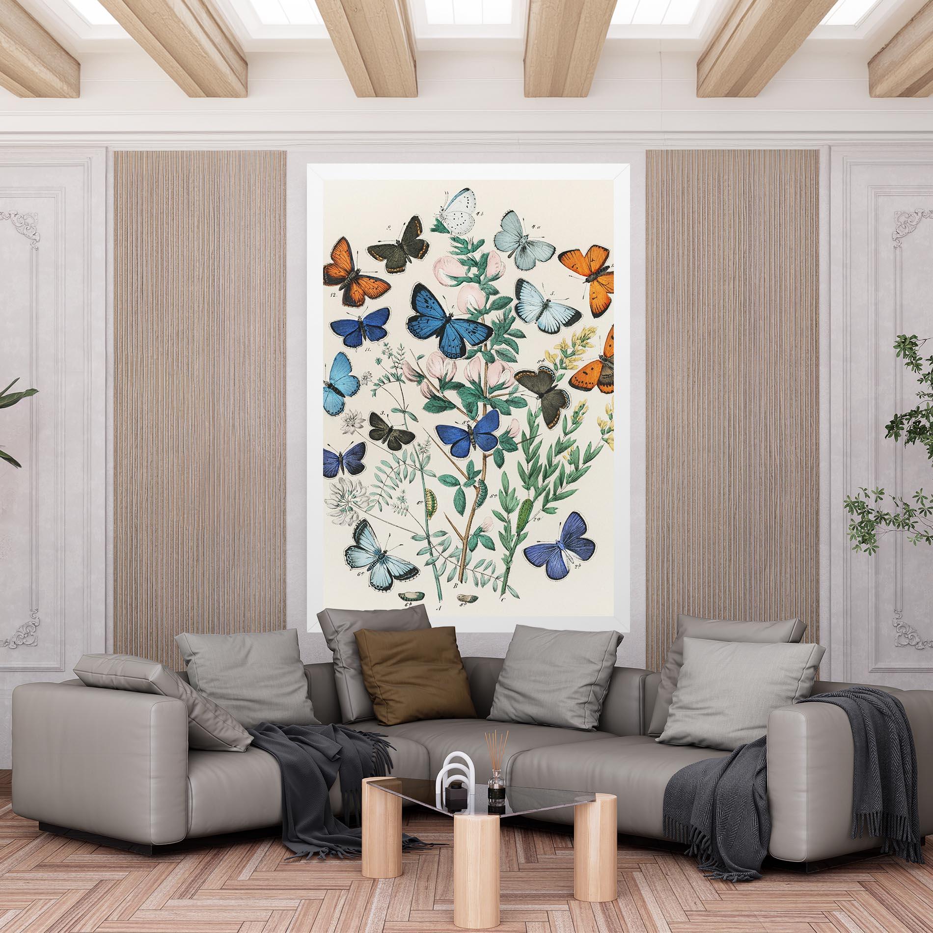 Tablou Canvas Blue Orange Butterflies mockup 6