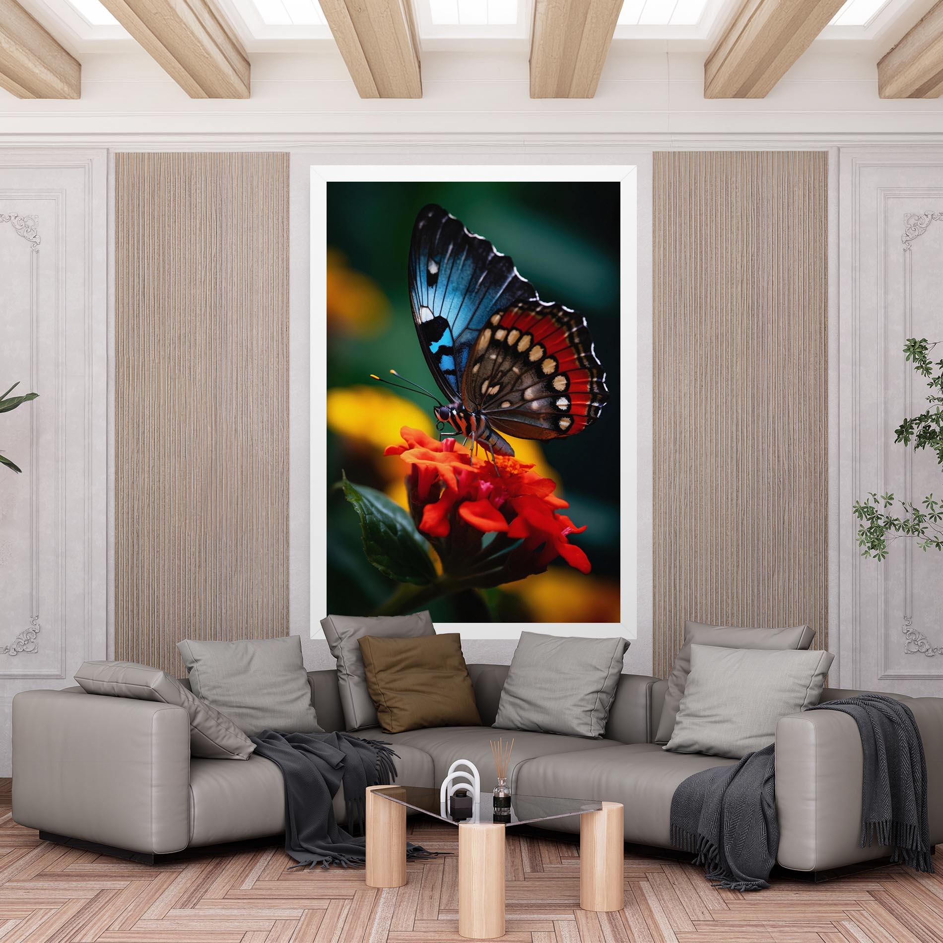 Tablou Canvas Blue Red Butterfly mockup 6