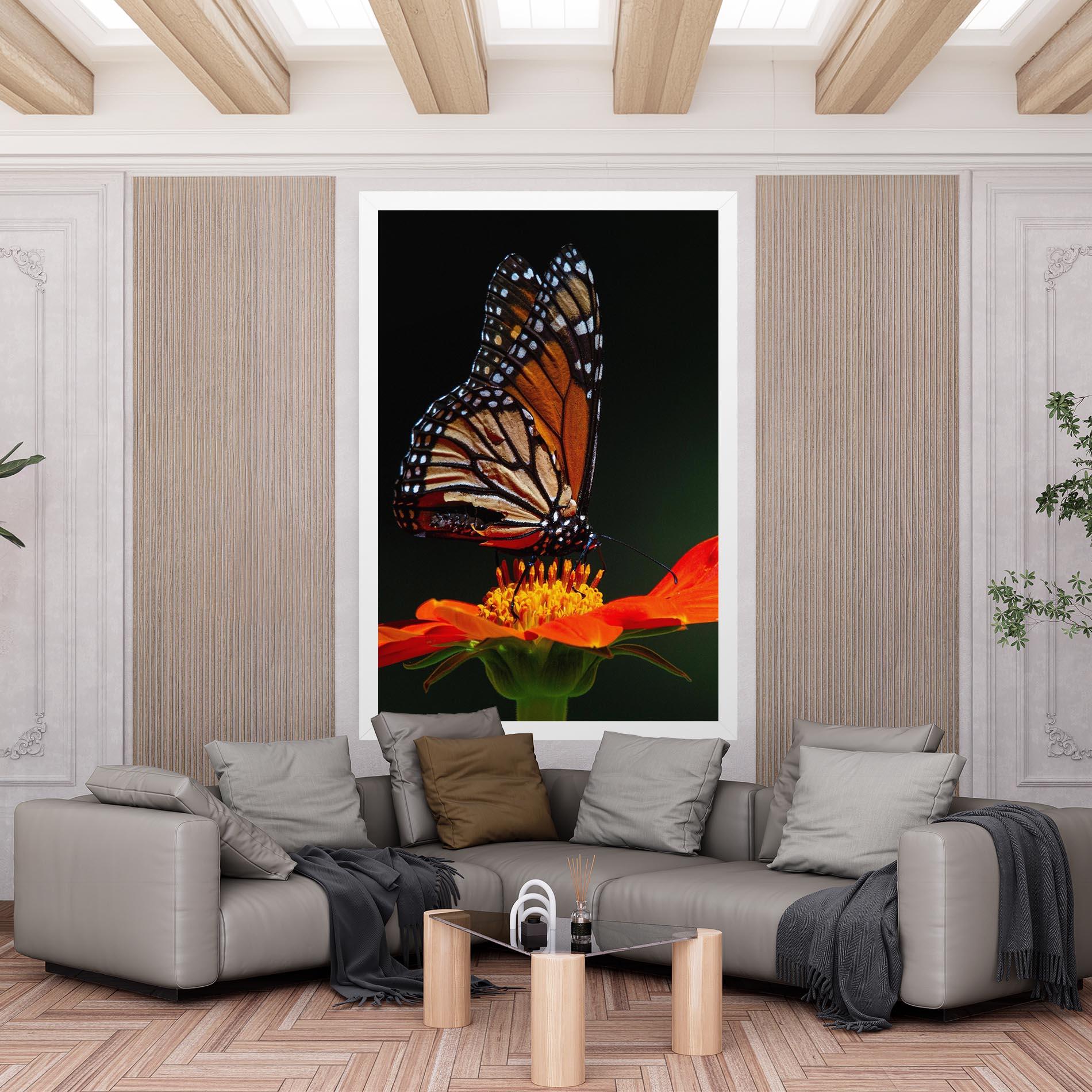 Tablou Canvas Dark Orange Butterfy mockup 6