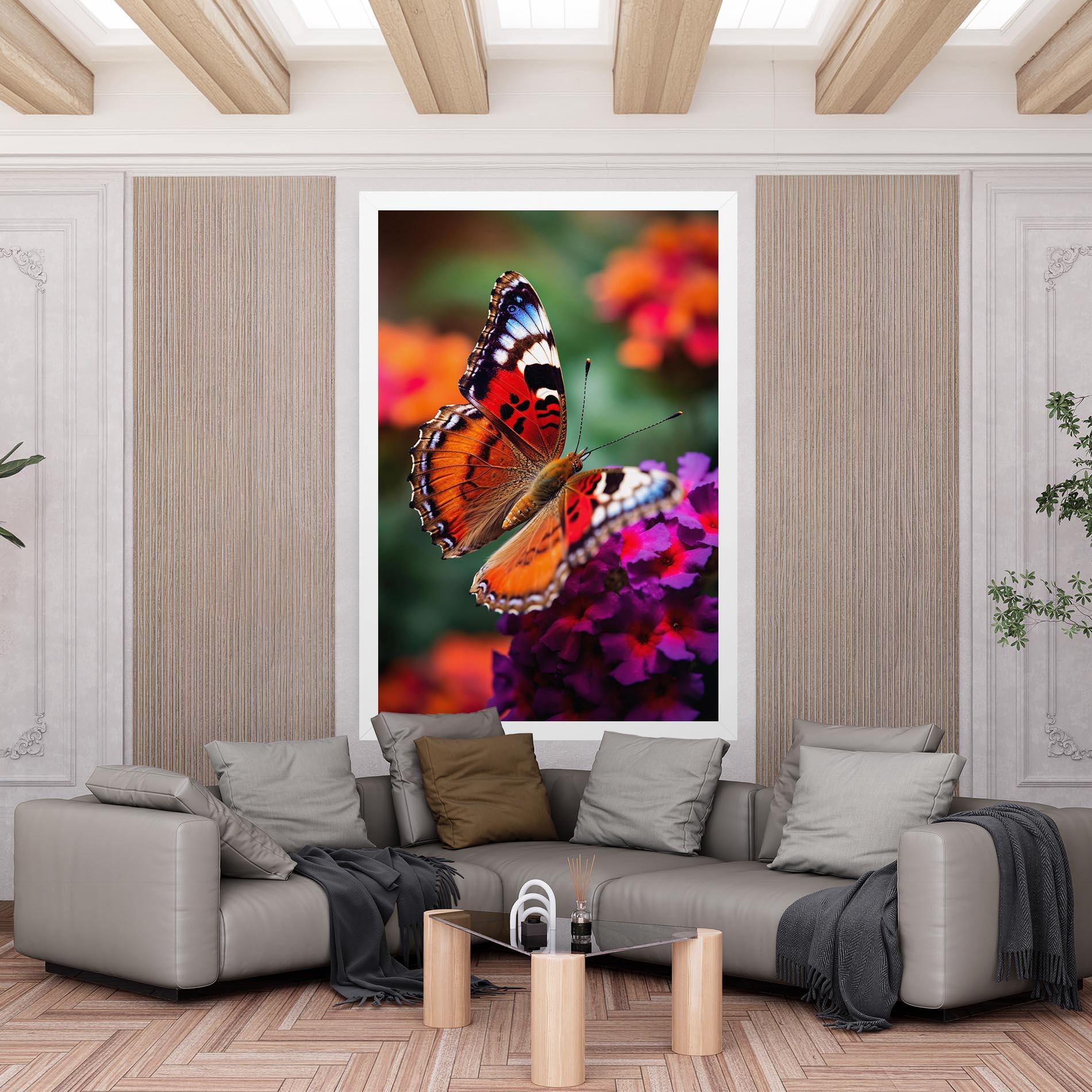 Tablou Canvas Red Blue Butterfly mockup 6