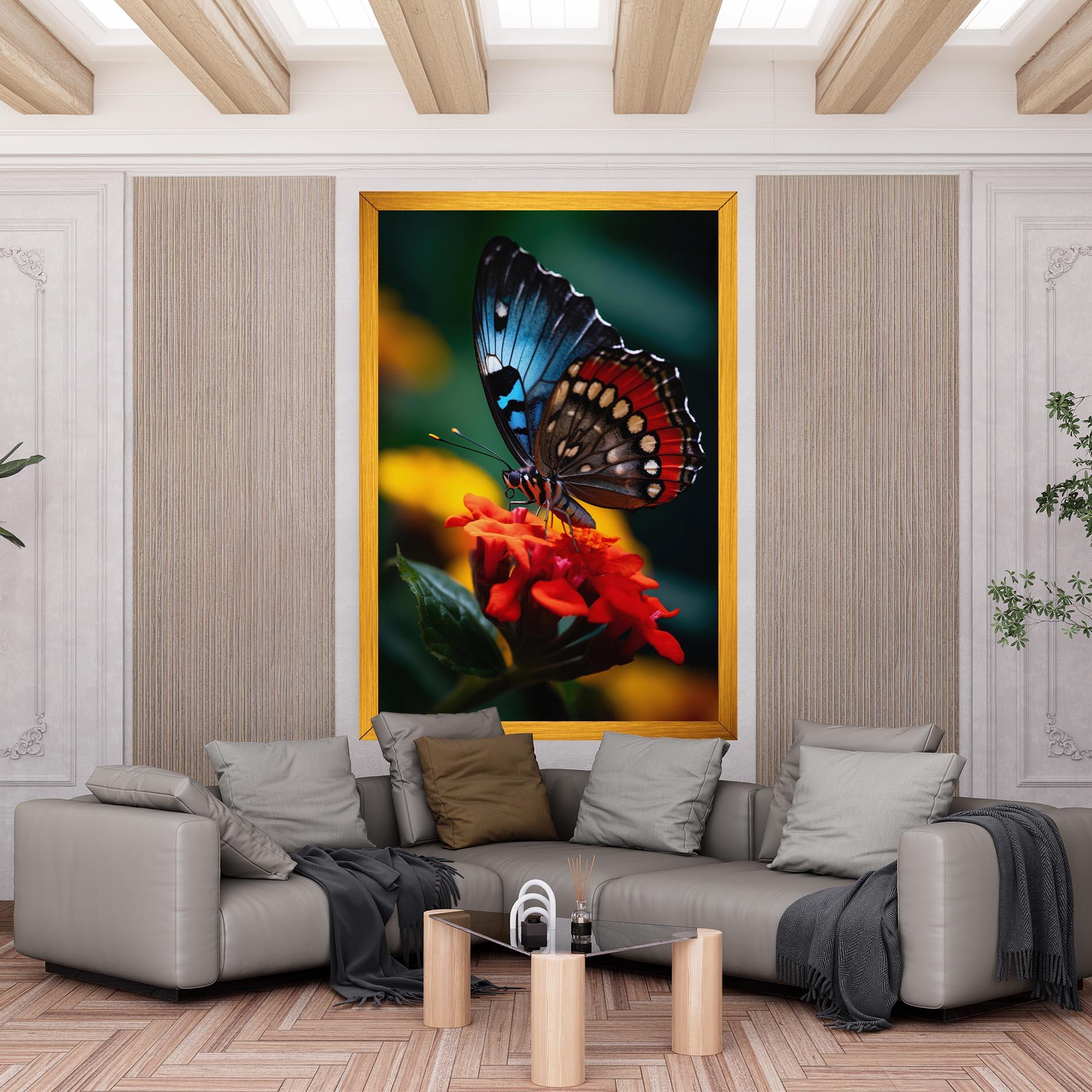 Tablou Canvas Blue Red Butterfly mockup 6