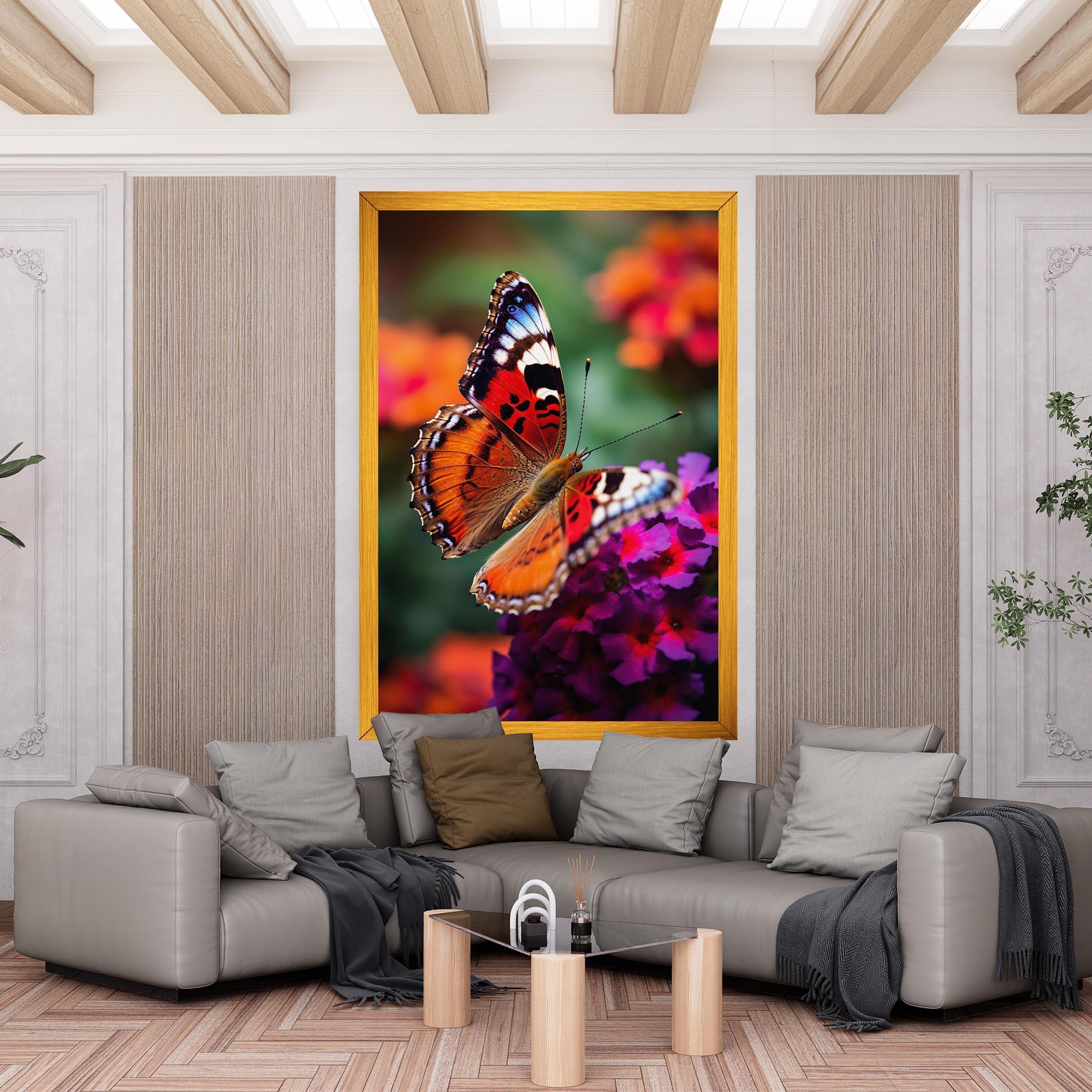 Tablou Canvas Red Blue Butterfly mockup 6