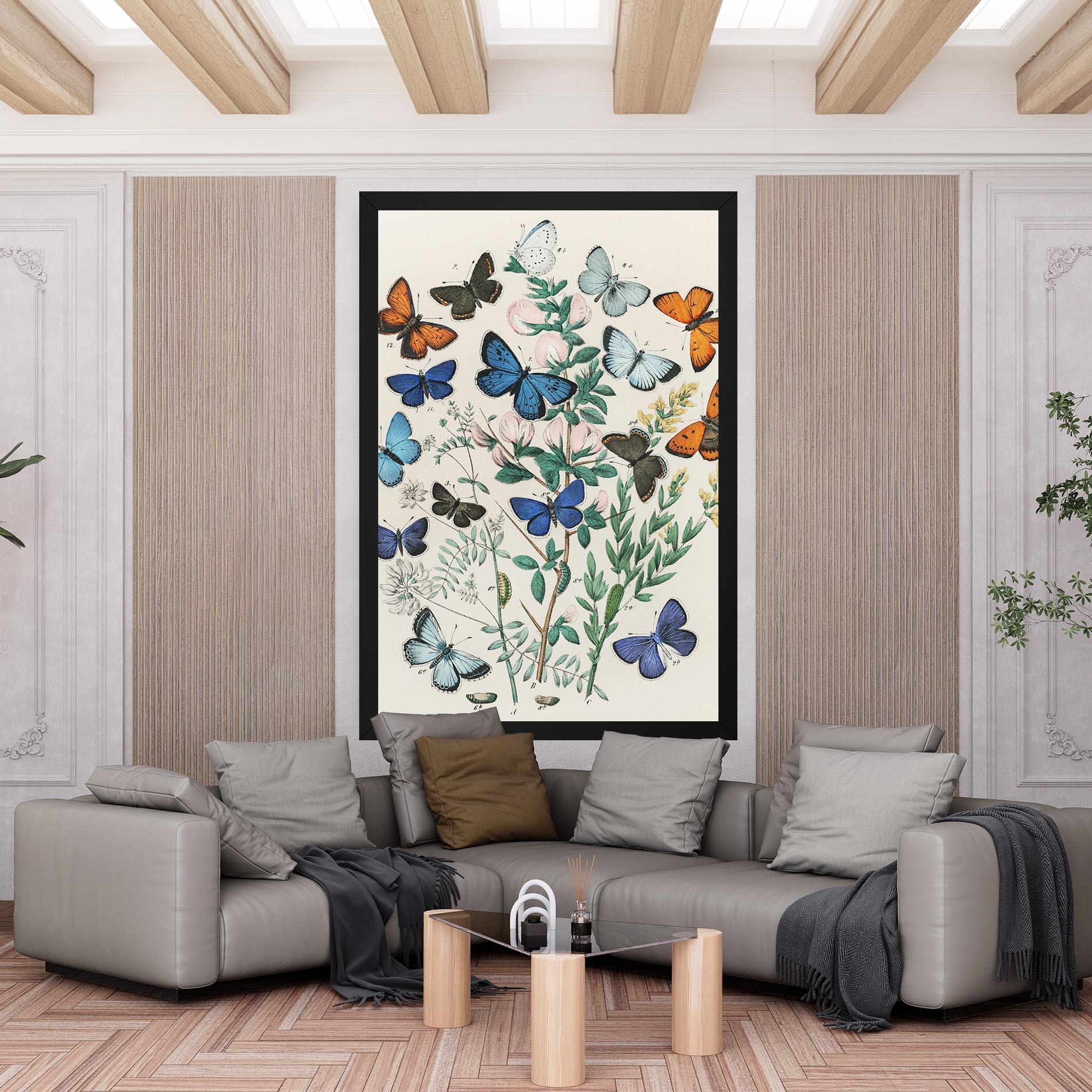 Tablou Canvas Blue Orange Butterflies mockup 6