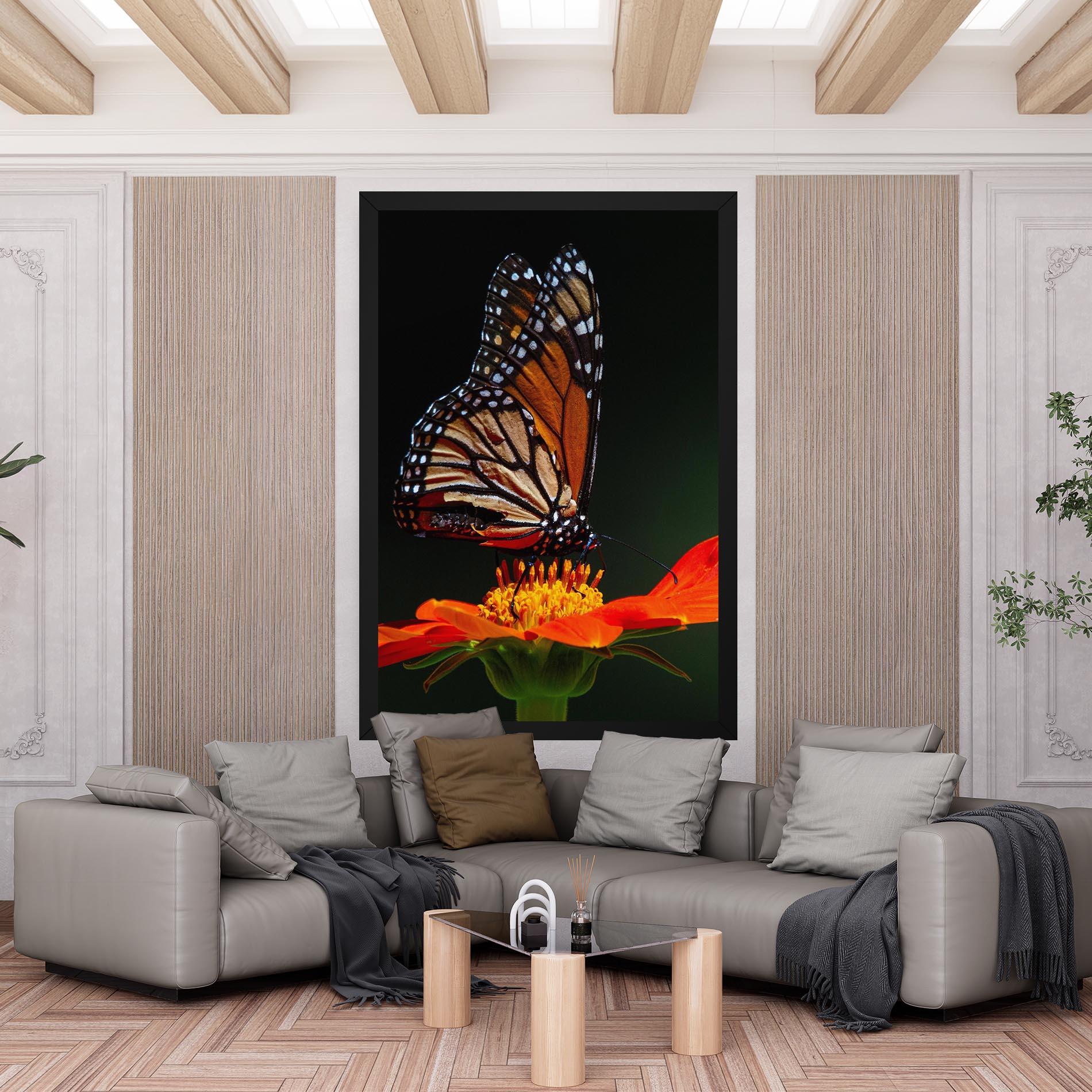 Tablou Canvas Dark Orange Butterfy mockup 6