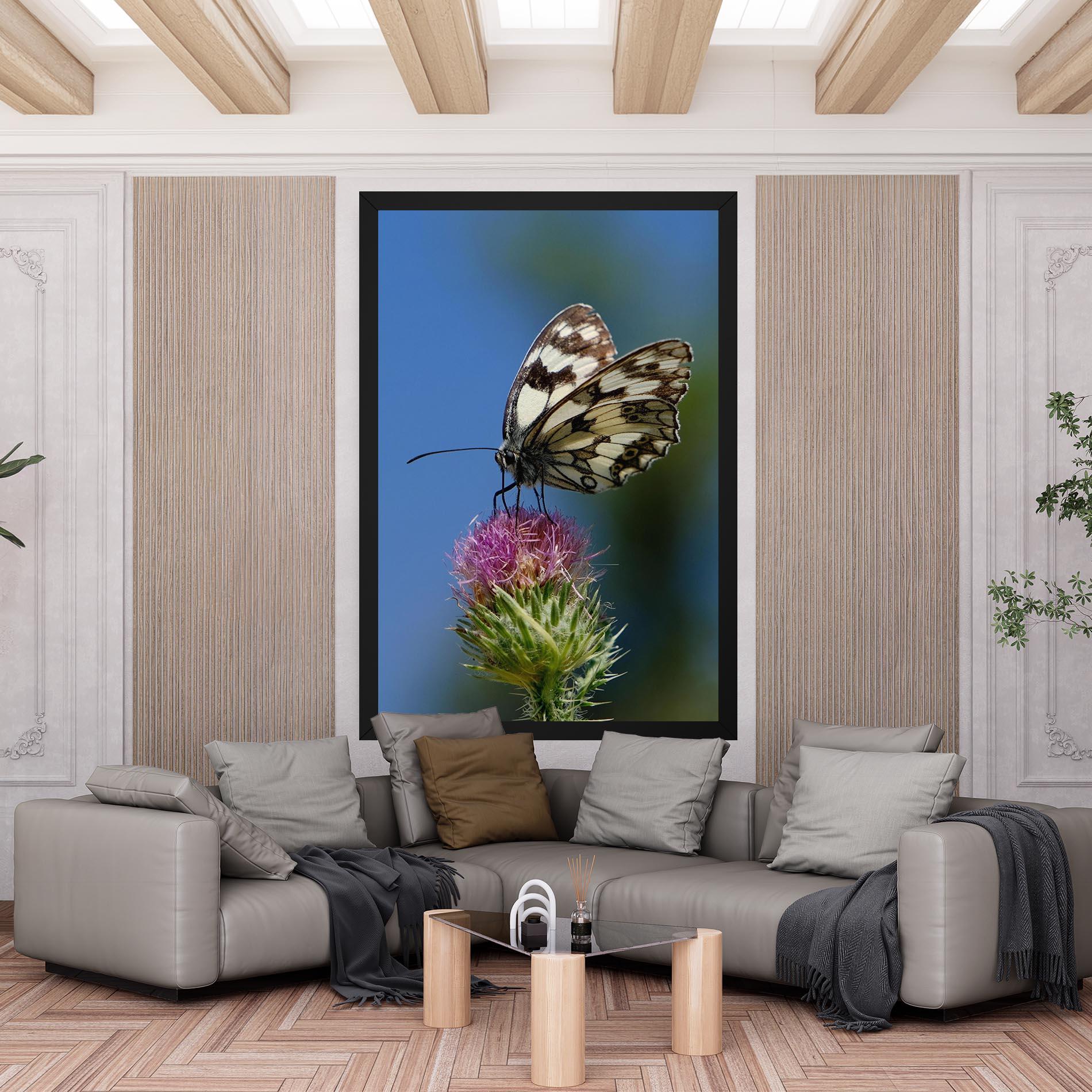 Tablou Canvas Grey White Butterfly mockup 6