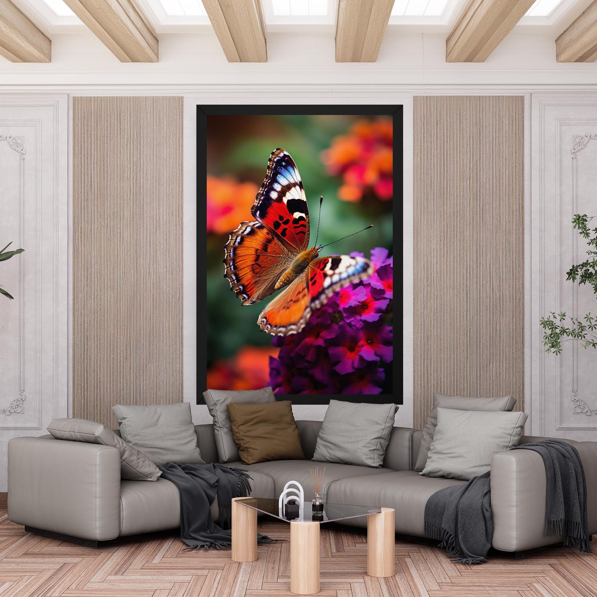 Red Blue Butterfly mockup 6