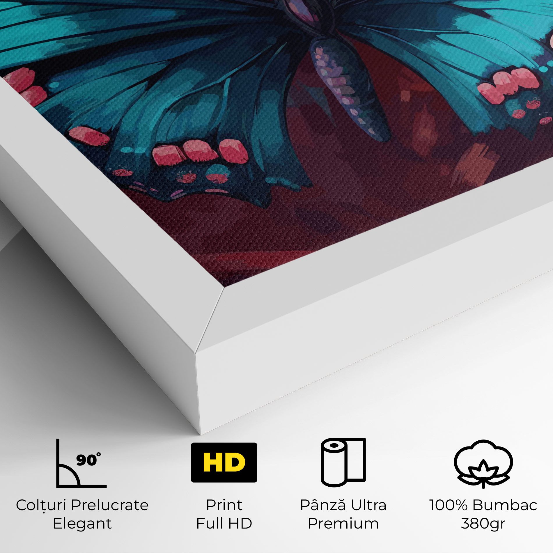 Blue Butterfly On Pink mockup 4