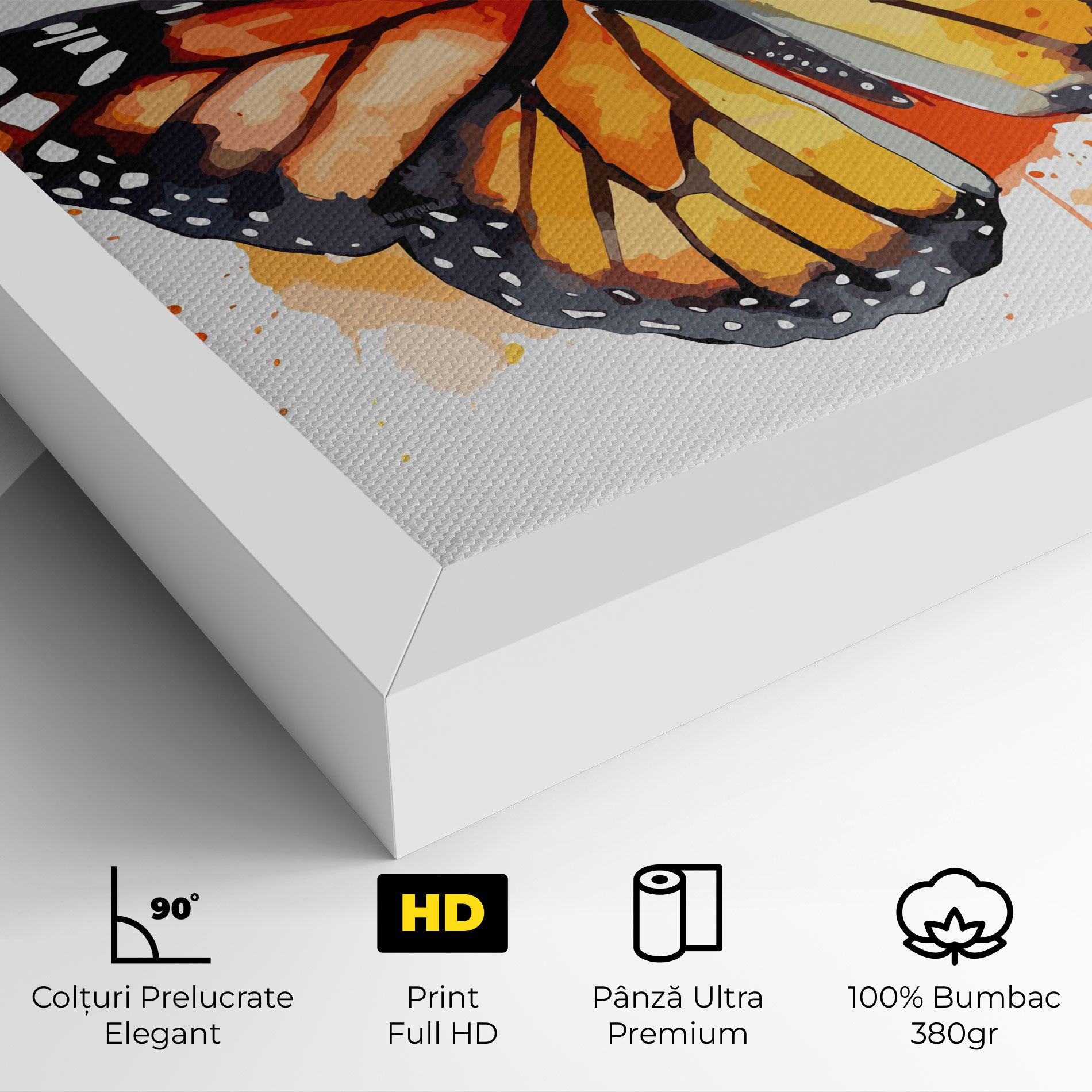Orange Watercolor Butterfly mockup 4