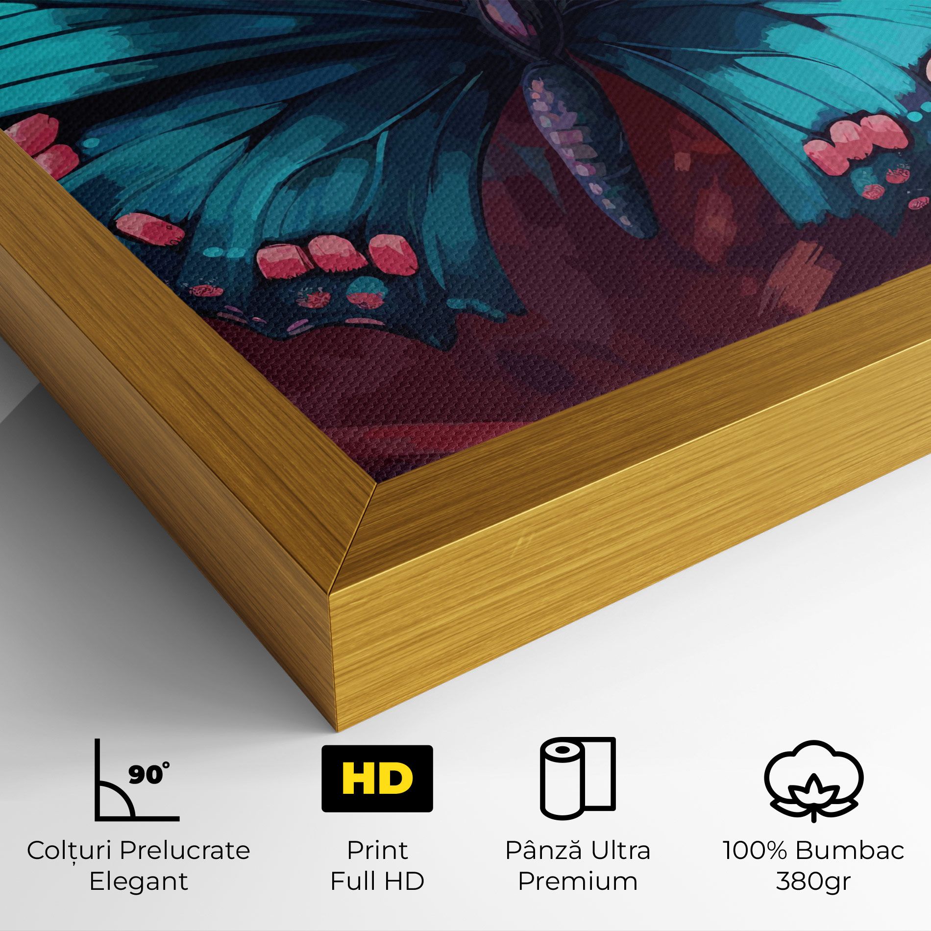 Blue Butterfly On Pink mockup 4