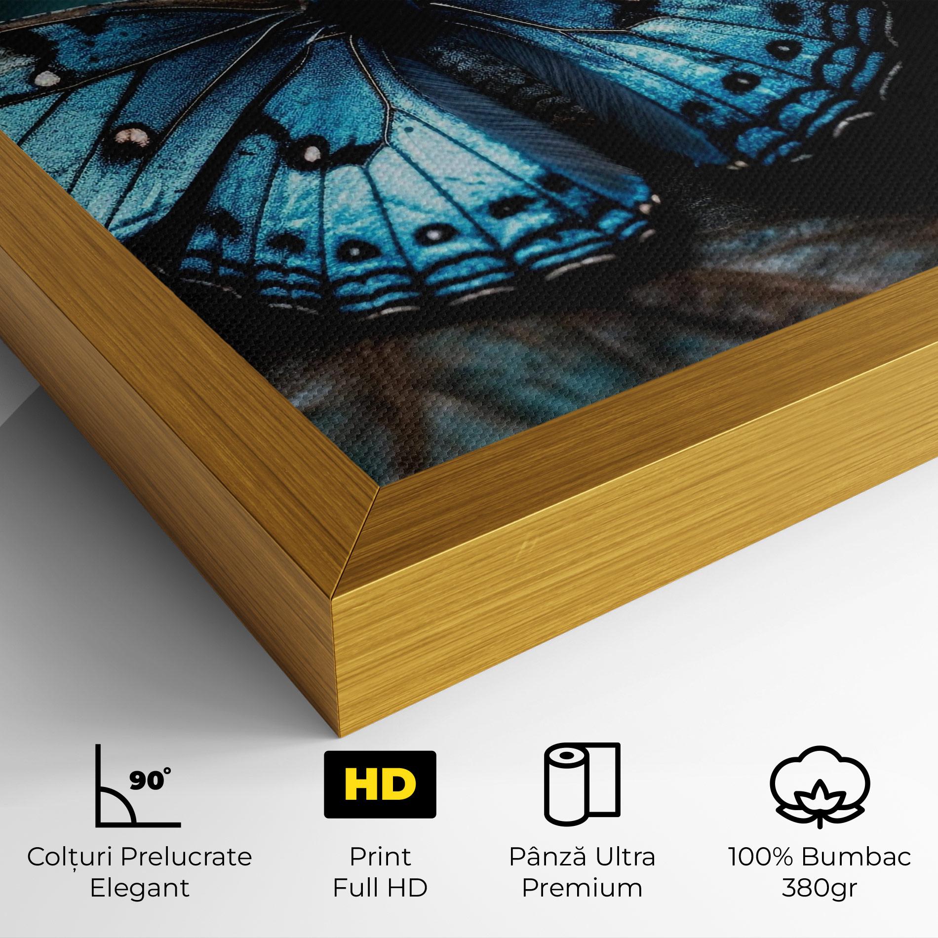 Tablou Canvas Dark Blue Buterfly mockup 4