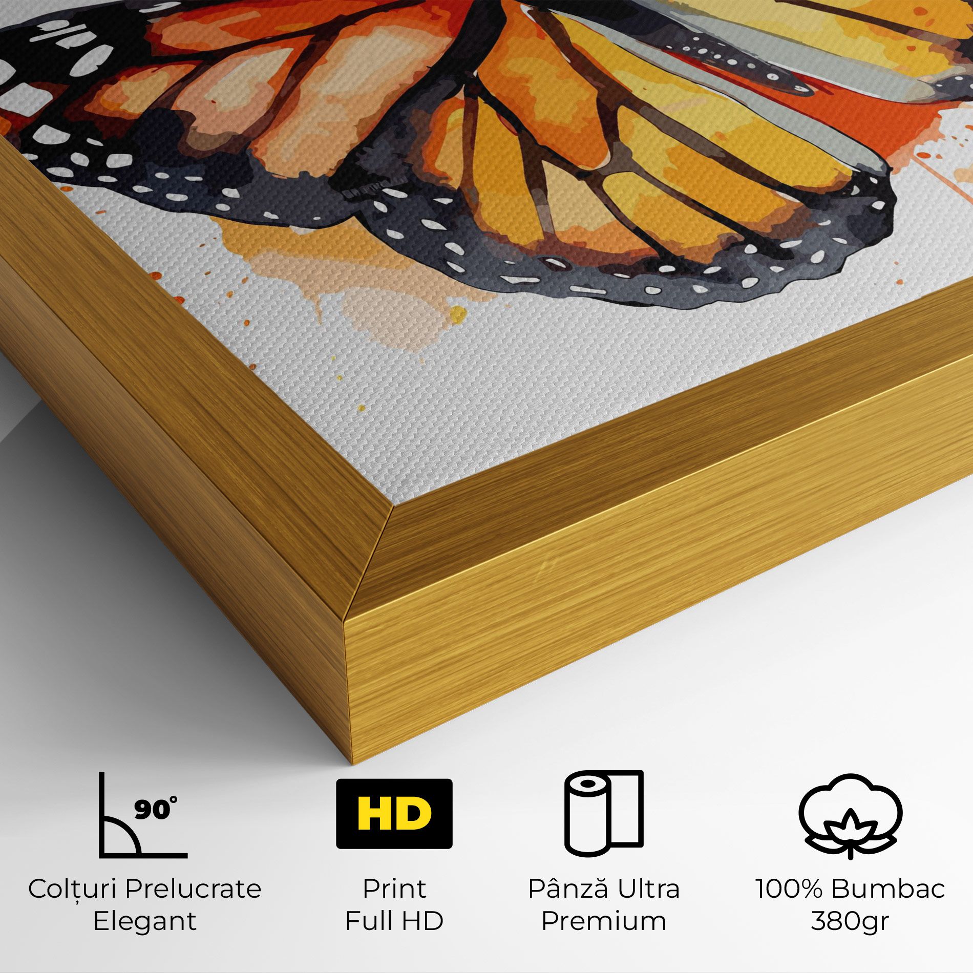 Orange Watercolor Butterfly mockup 4