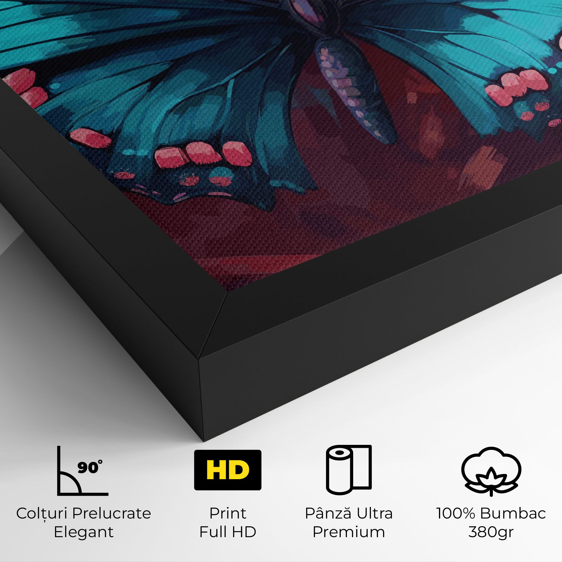 Blue Butterfly On Pink mockup 4