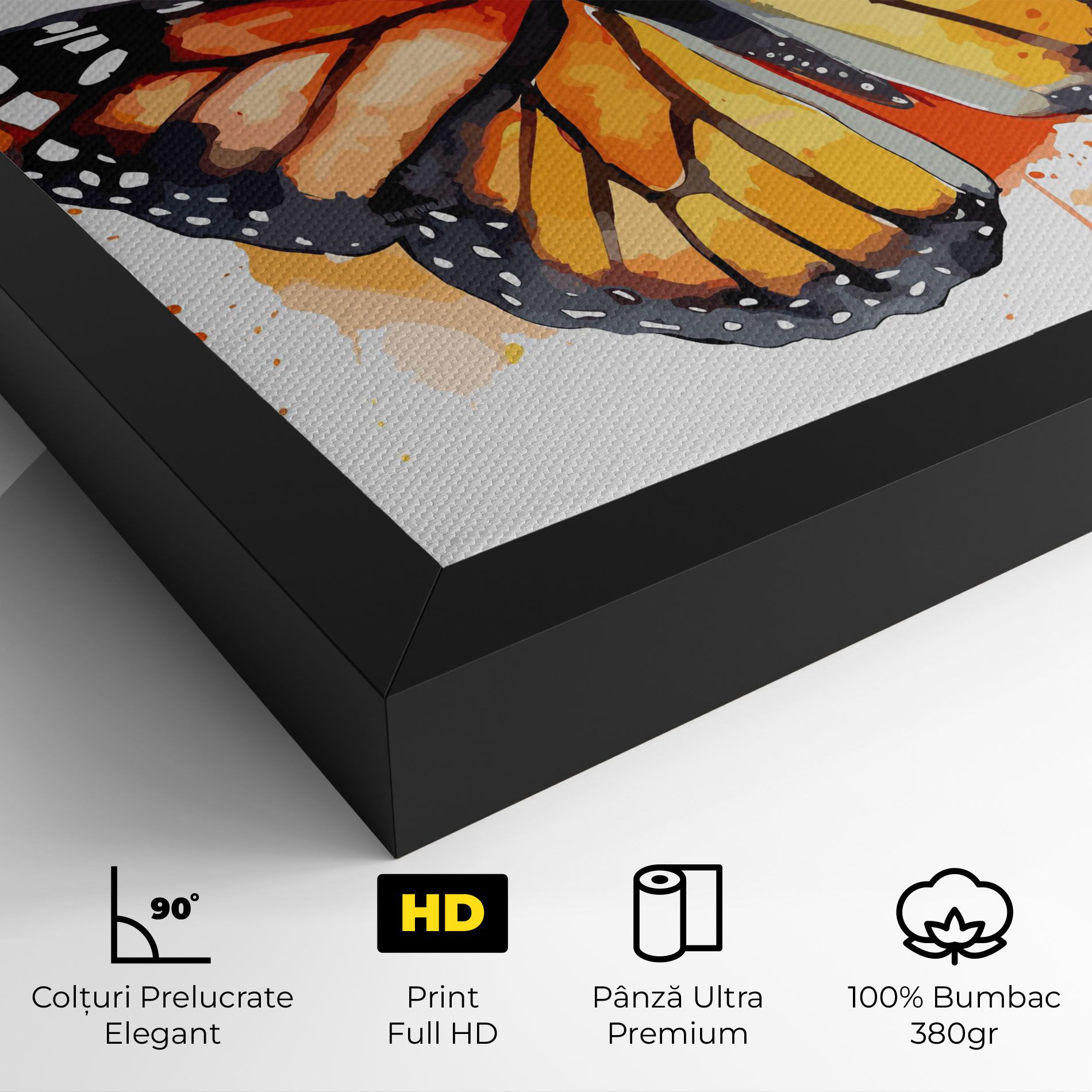 Orange Watercolor Butterfly mockup 4