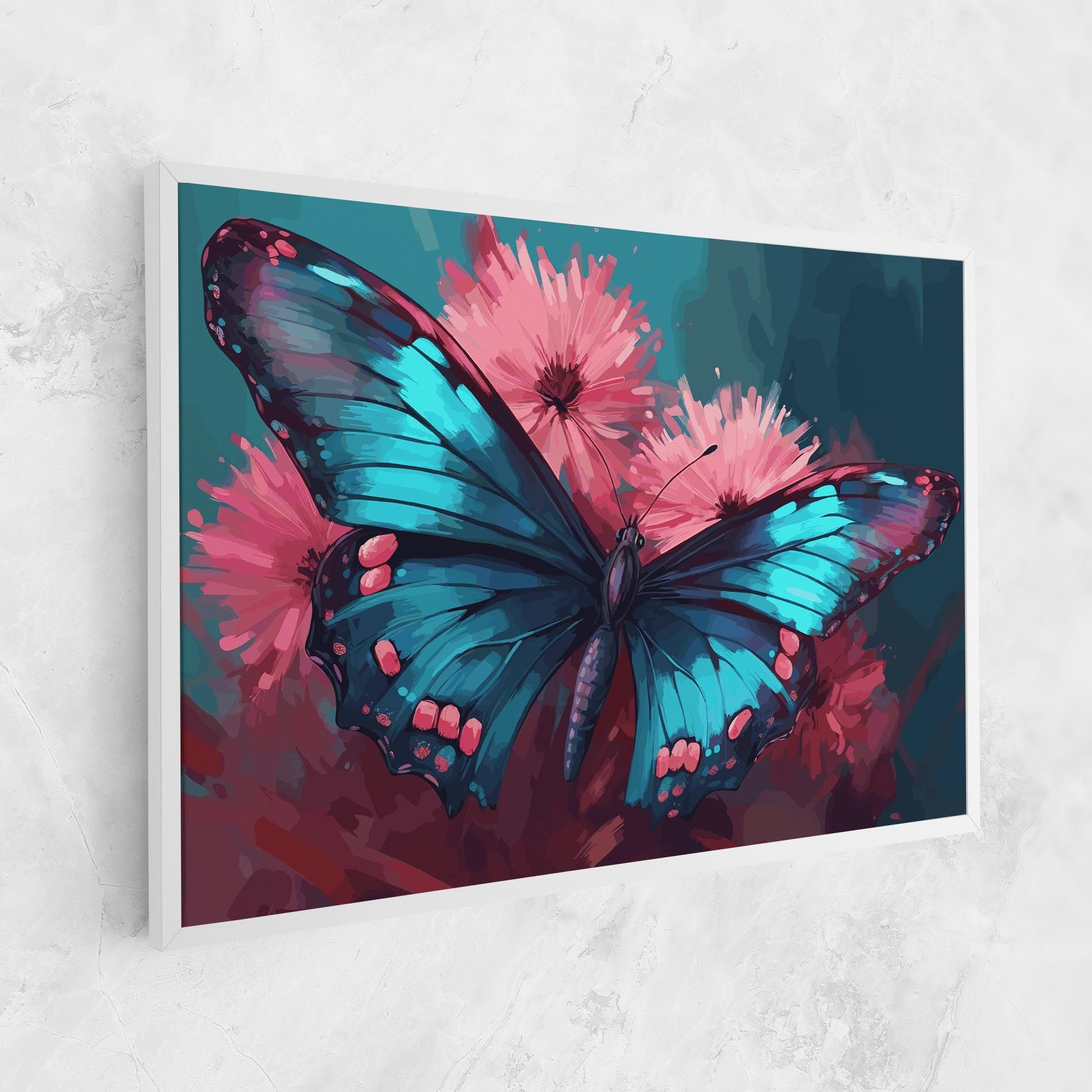 Blue Butterfly On Pink mockup 1