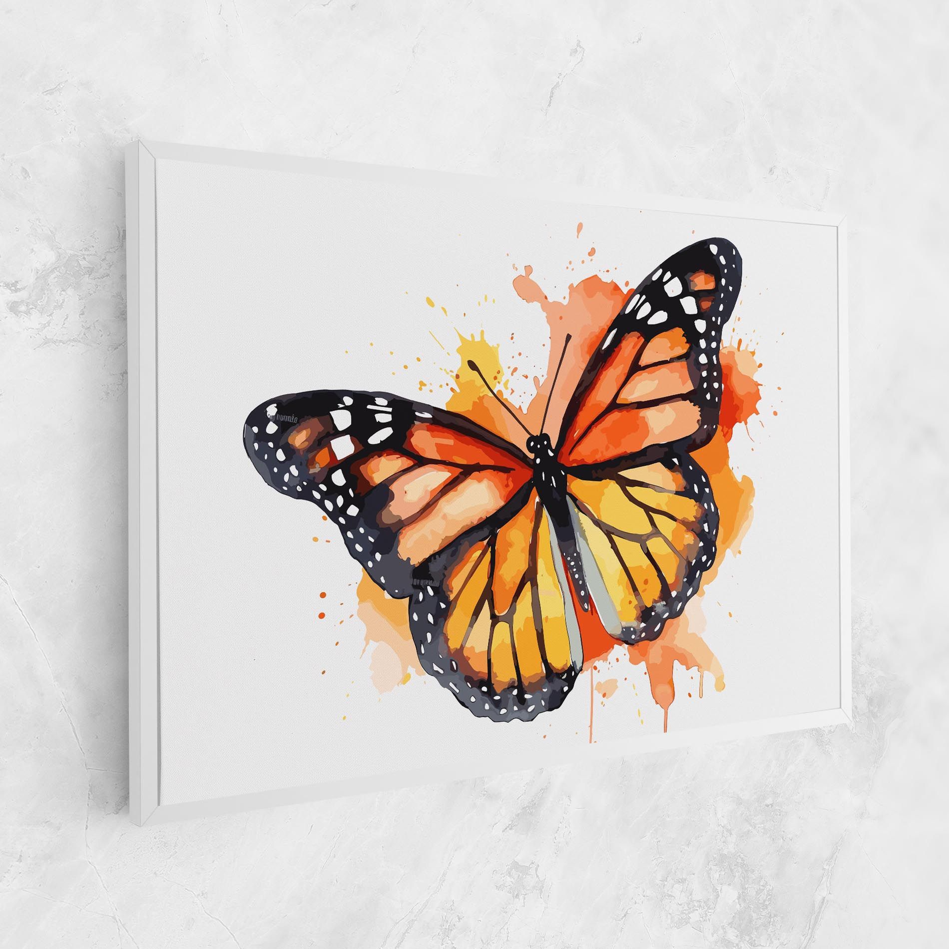 Orange Watercolor Butterfly mockup 1